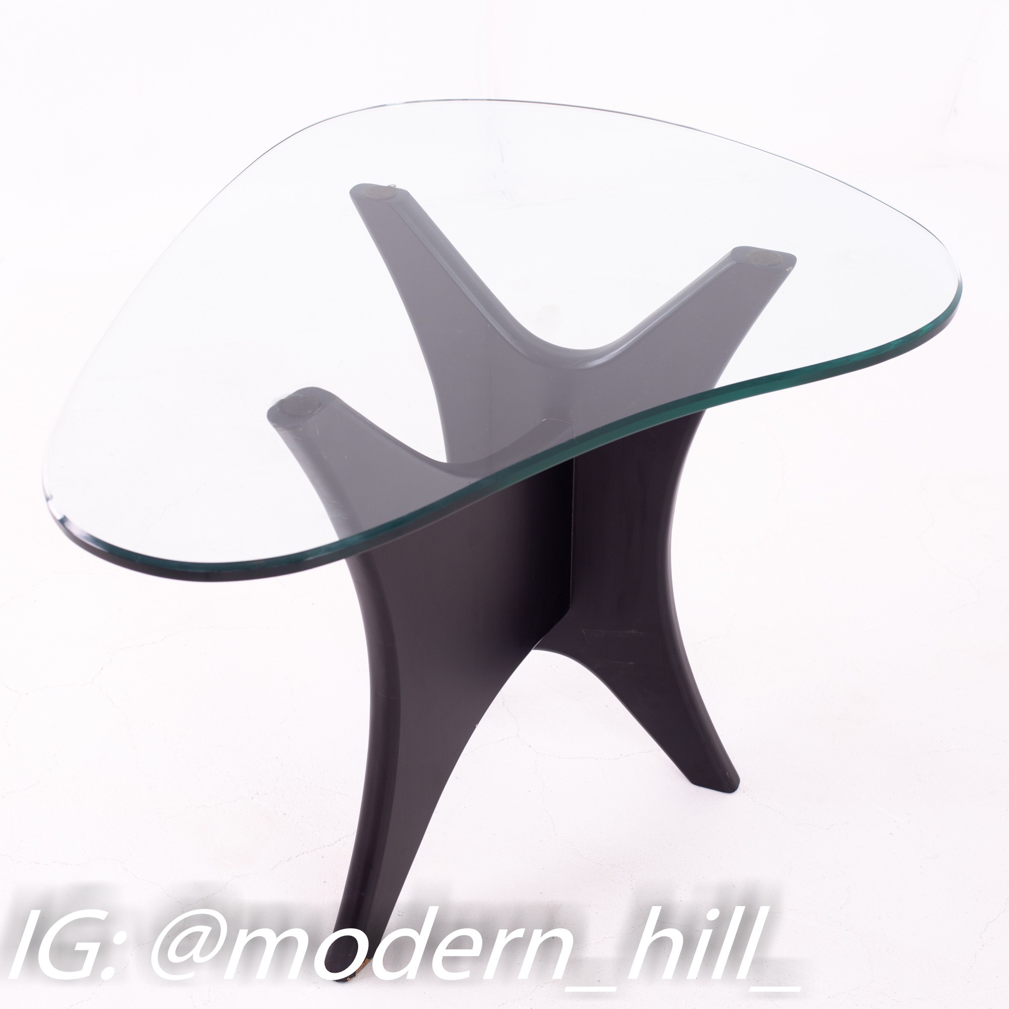 Adrian Pearsall Jacks Style Mid Century Glass Side End Table