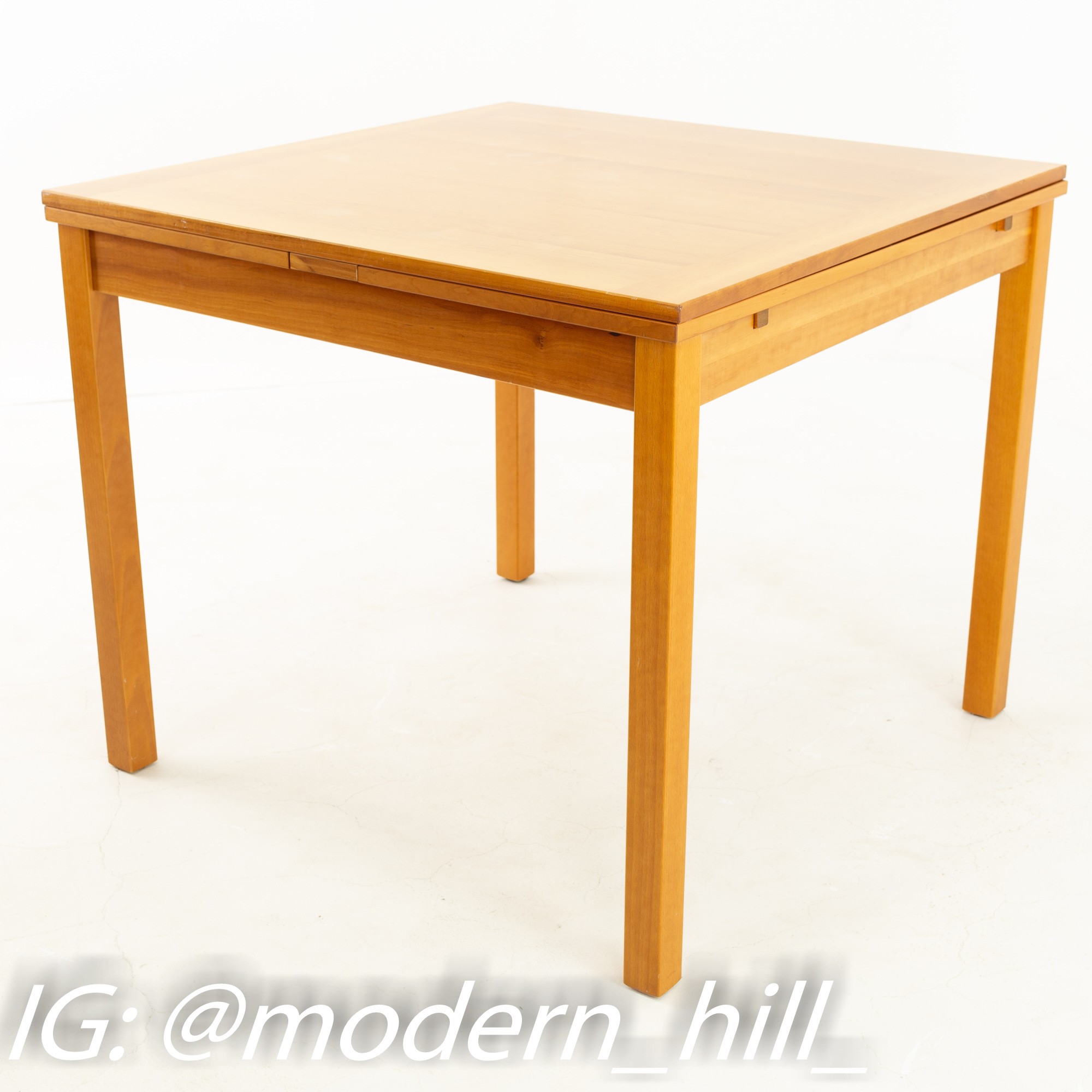 Ansager Mobler Mid Century Square Expanding Hidden Leaf Dining Table