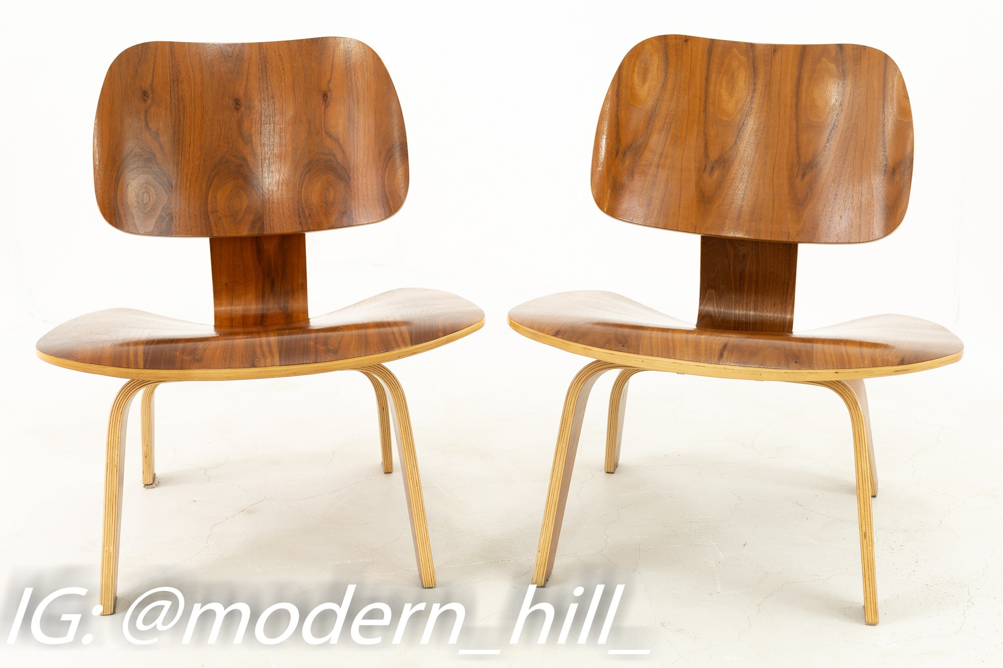 Images | Mid Century Modern Furniture - Mid Century Furniture Chicago Charles and Ray Eames Style Mid Century Walnut Lcw Occasional Lounge Chairs - Pair
