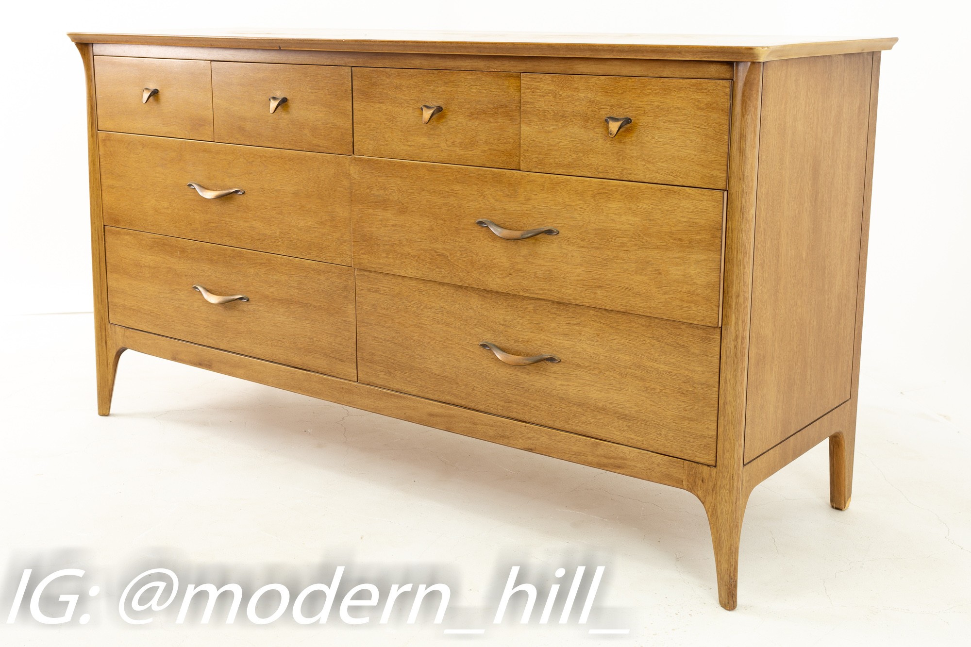 Drexel Mid Century Mahogany 8 Drawer Lowboy Dresser