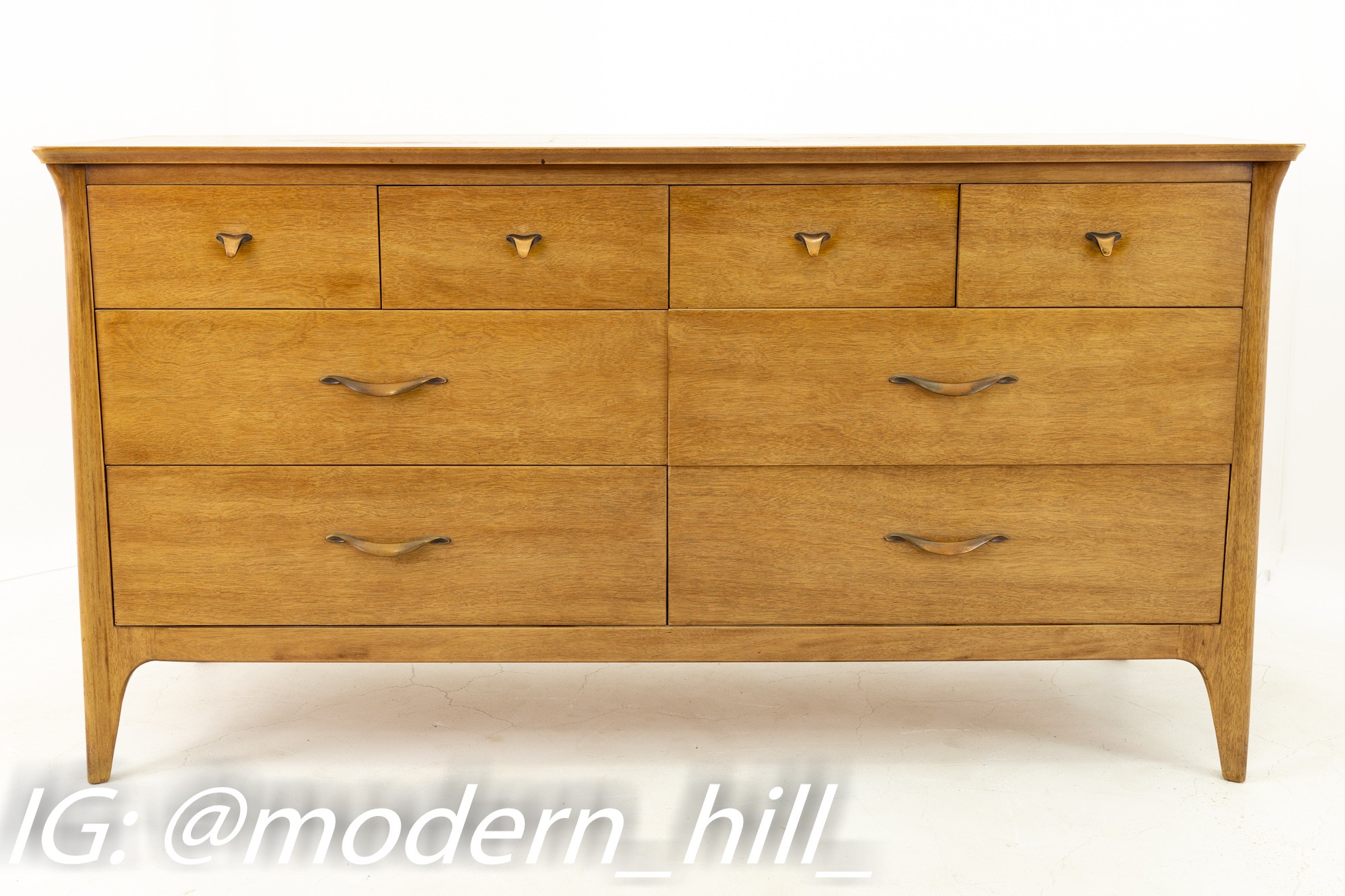 Drexel Mid Century Mahogany 8 Drawer Lowboy Dresser