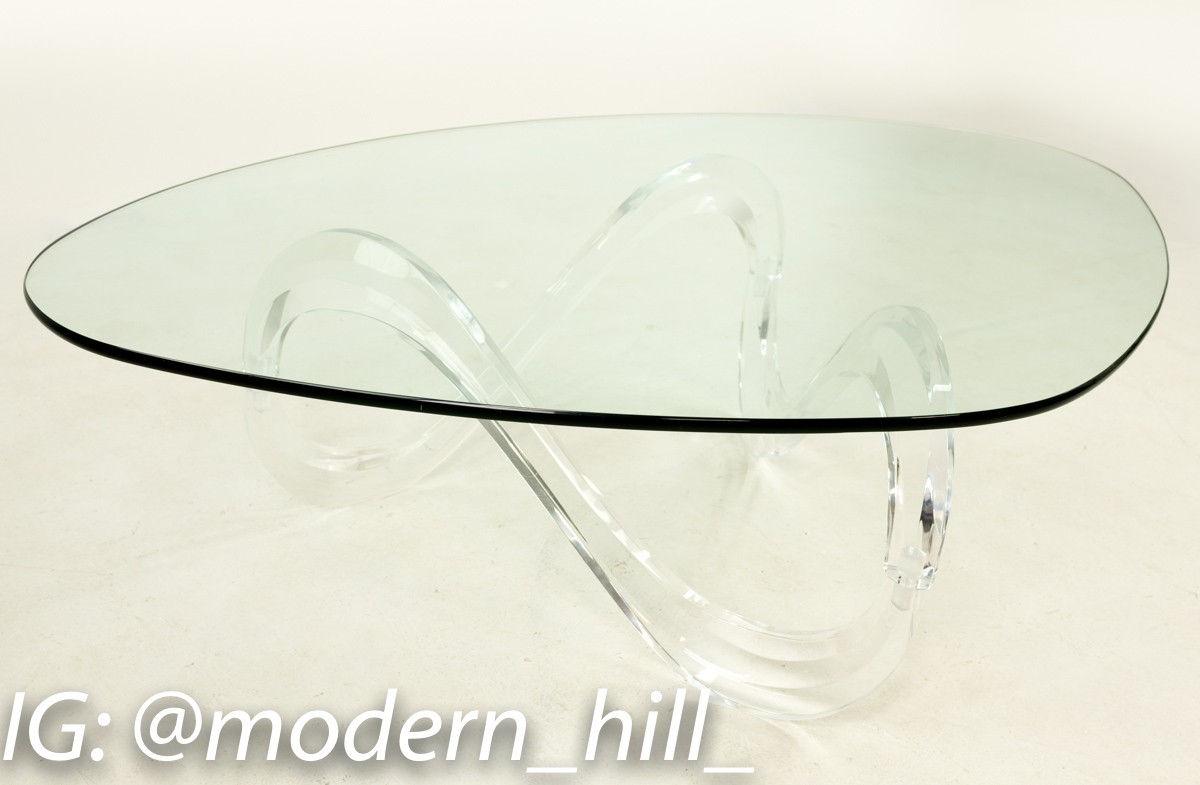 Knut Hesterberg Lucite Noguchi Style Coffee Table