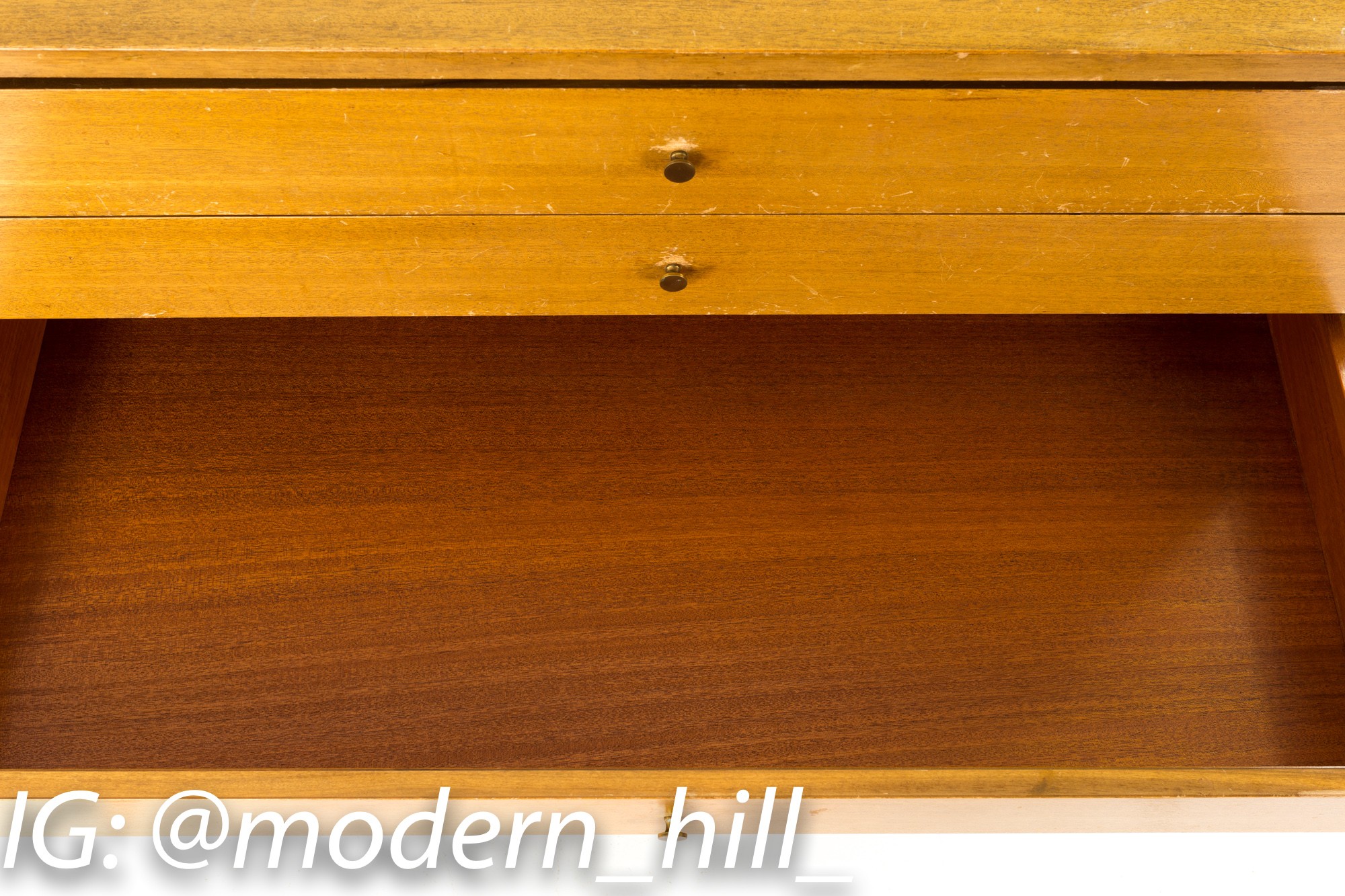 Paul Mccobb for Calvin Irwin Collection Mid Century Mahogany and Brass Buffet Sideboard Credenza