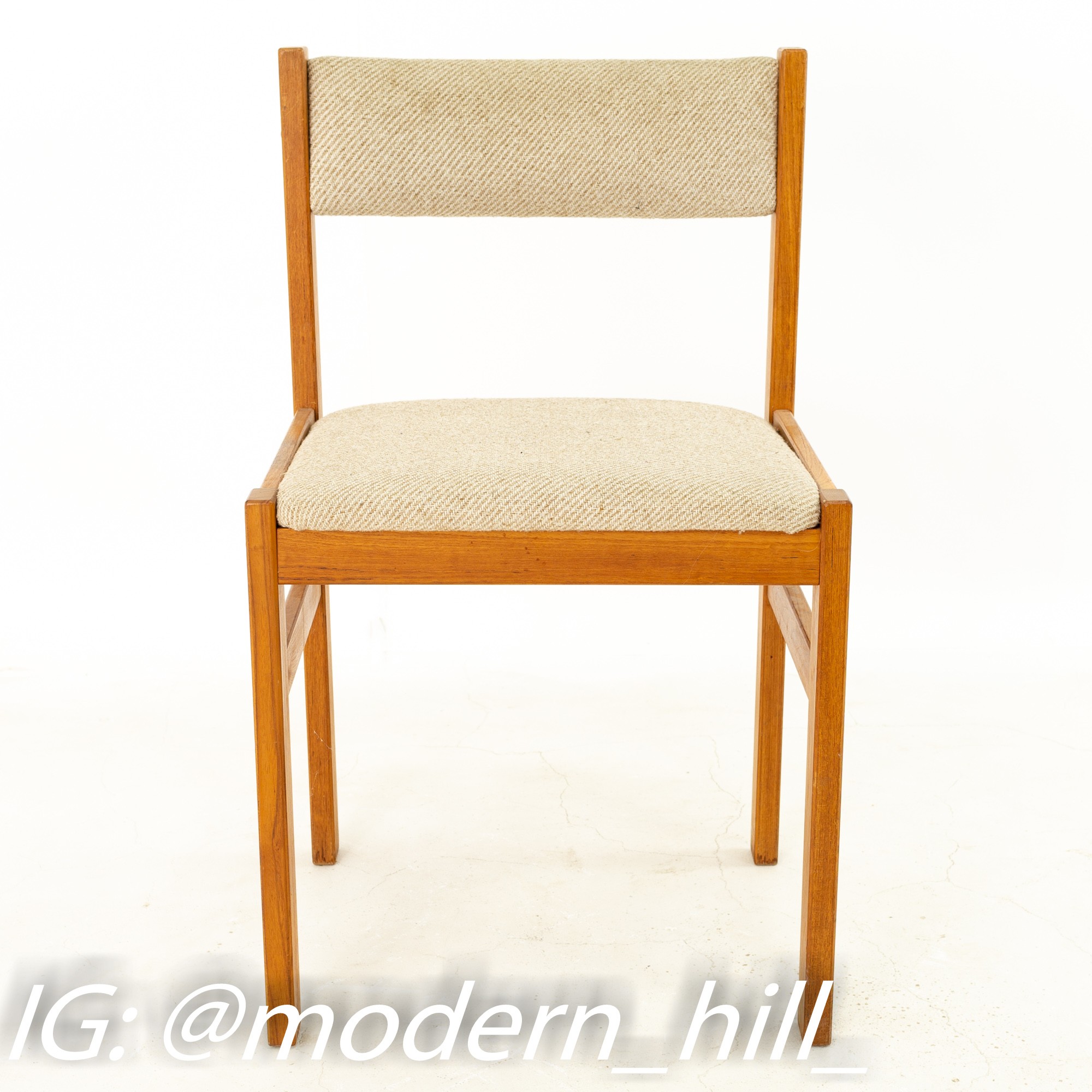 D-scan Mid Century Teak Upholstered Dining Chairs - Set of 5