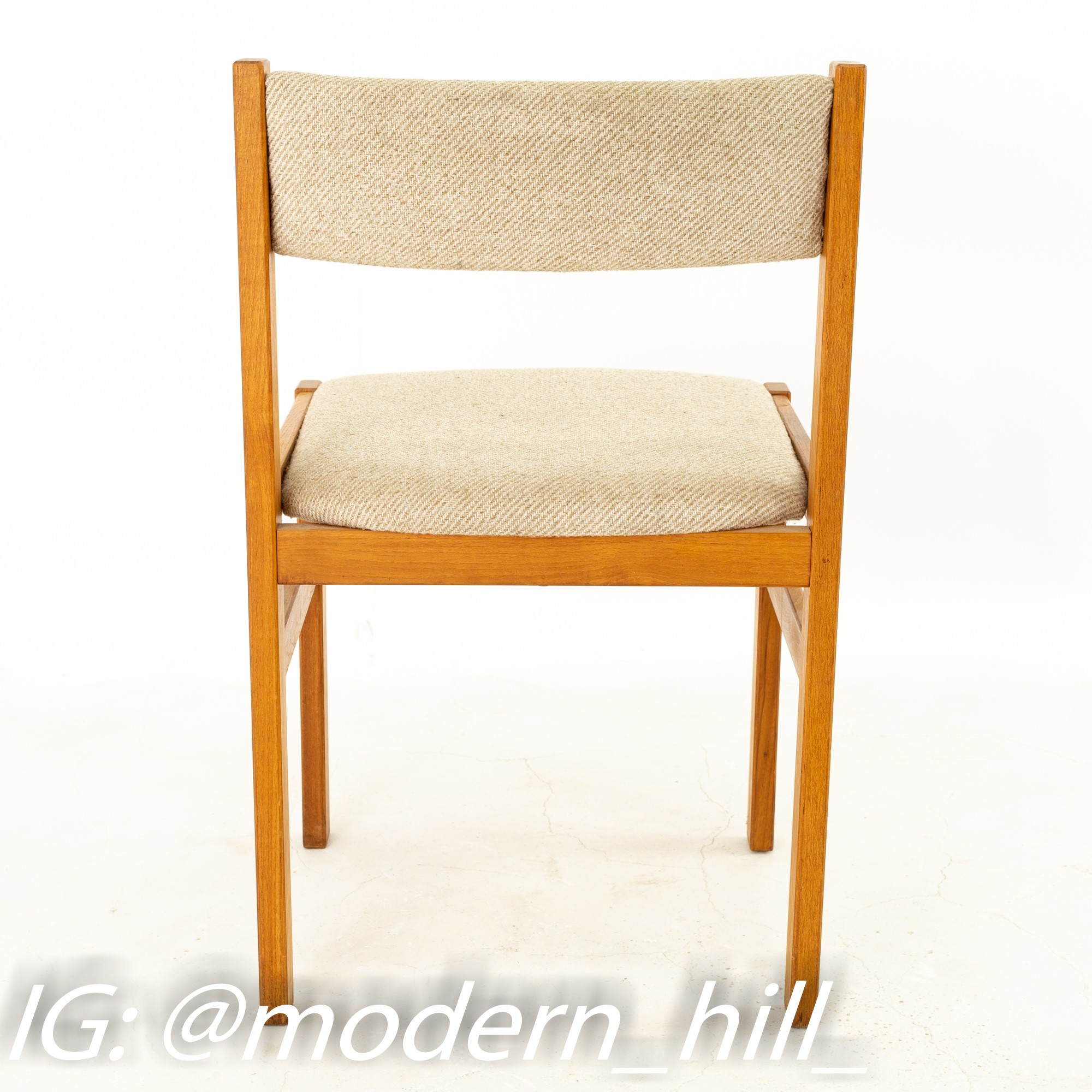 D-scan Mid Century Teak Upholstered Dining Chairs - Set of 5