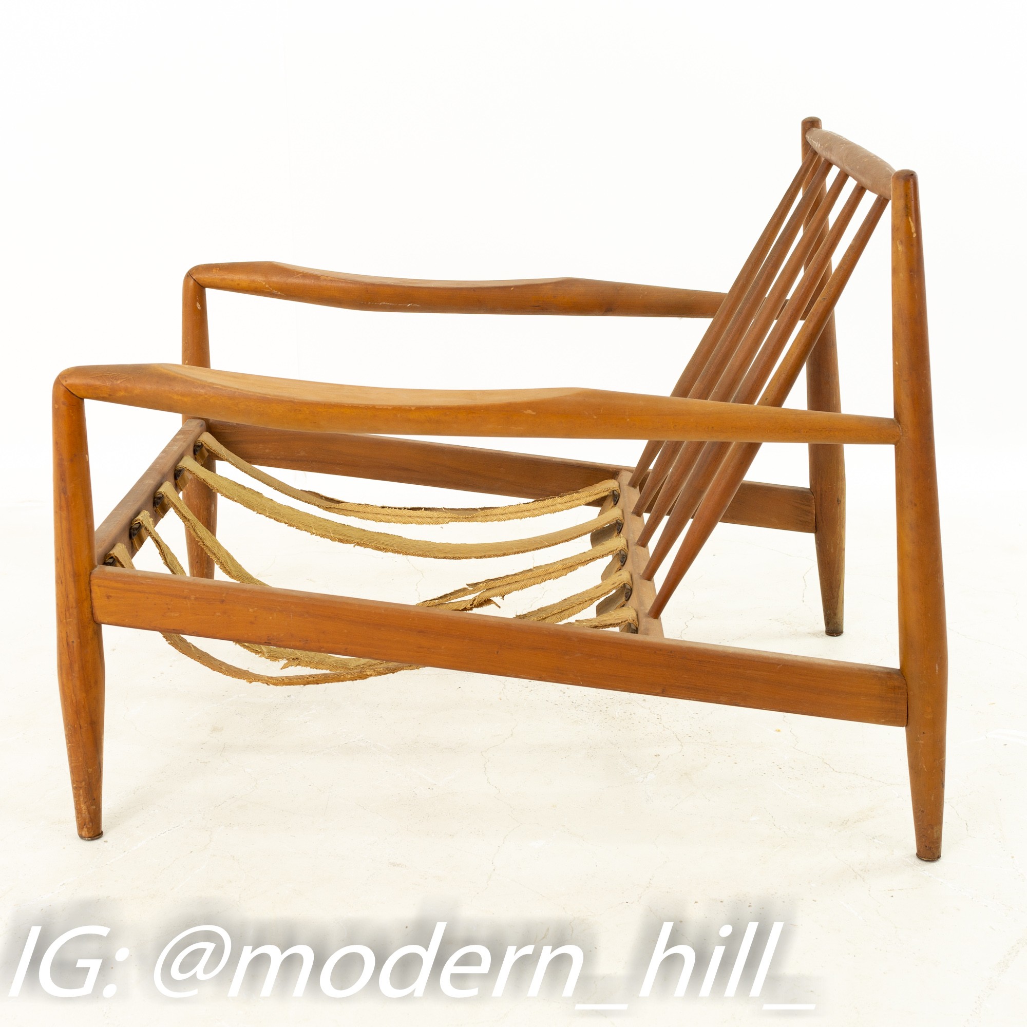 Adrian Pearsall for Craft Associates Mid Century Spindle Back Lounge Chair