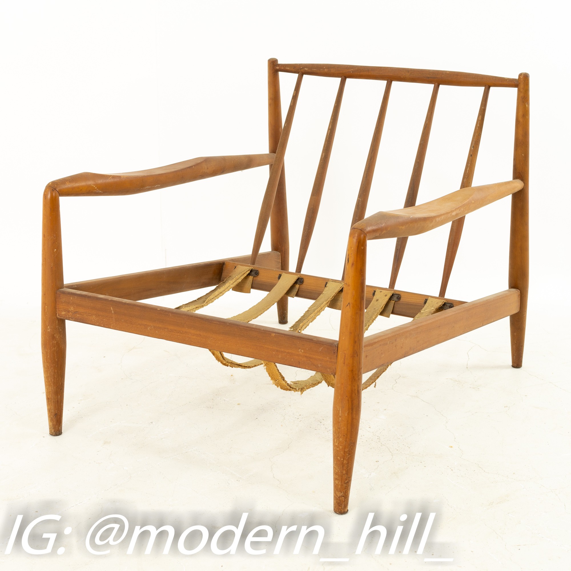 Adrian Pearsall for Craft Associates Mid Century Spindle Back Lounge Chair