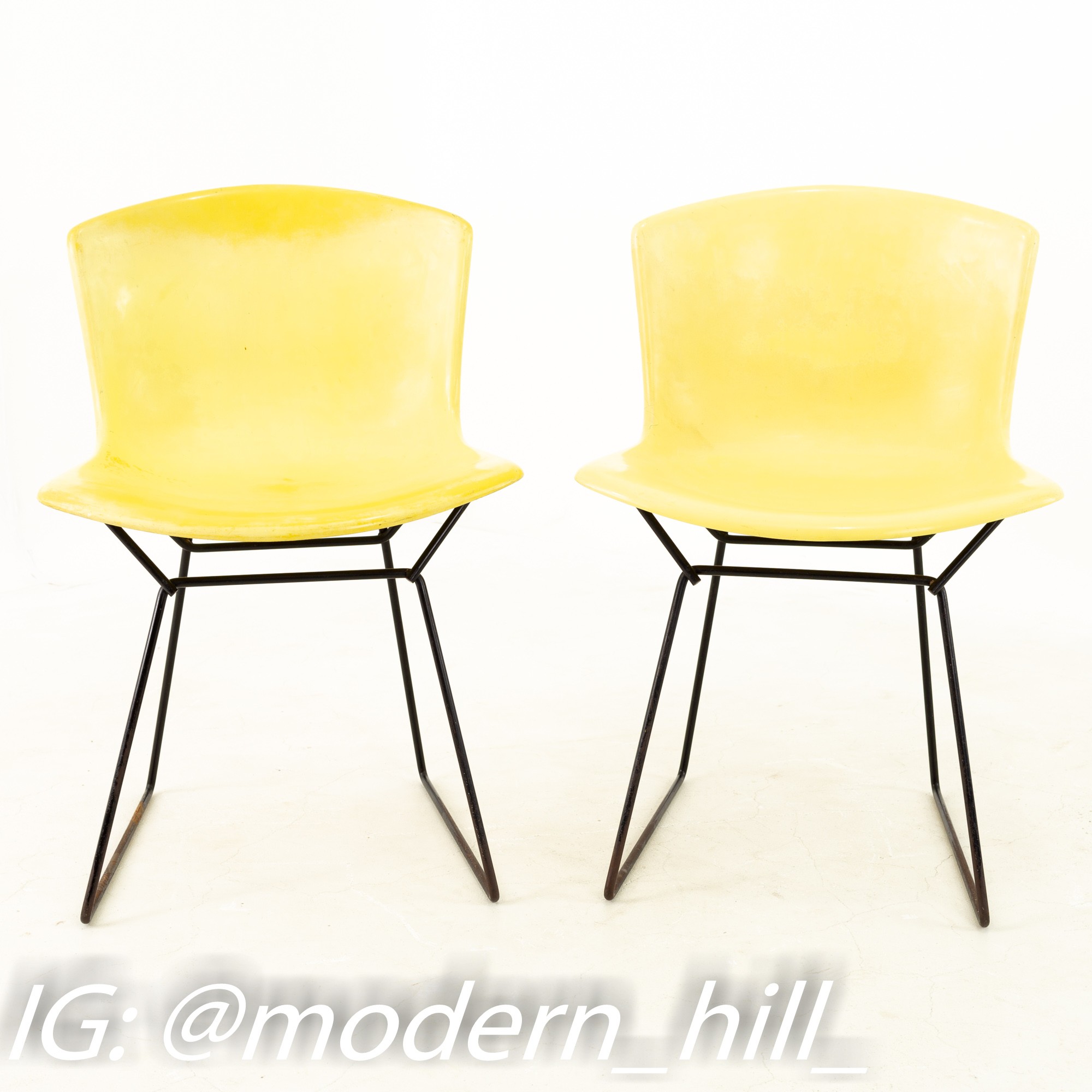 Harry Bertoia for Knoll Mid Century Fiberglass Occasional Chairs - Pair