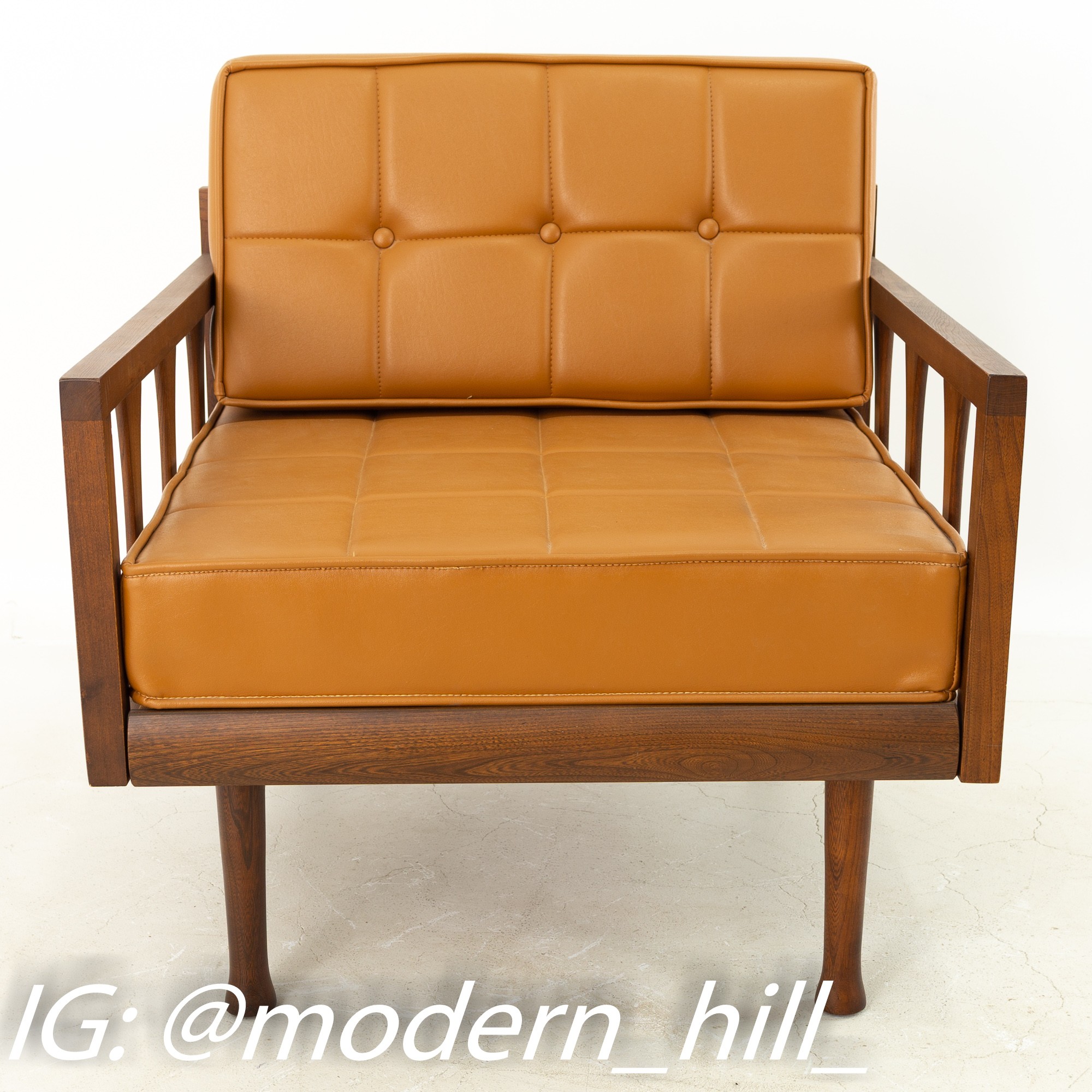Burton Dixie Furniture Mid Century Walnut Lounge Chair