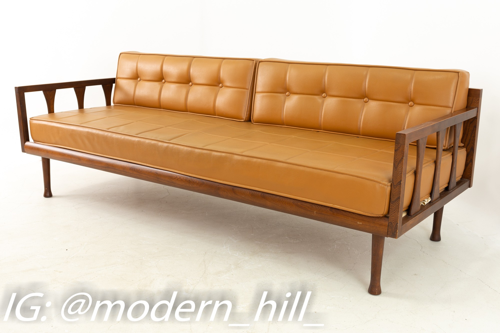 Burton Dixie Furniture Mid Century Walnut Three Seater Sofa
