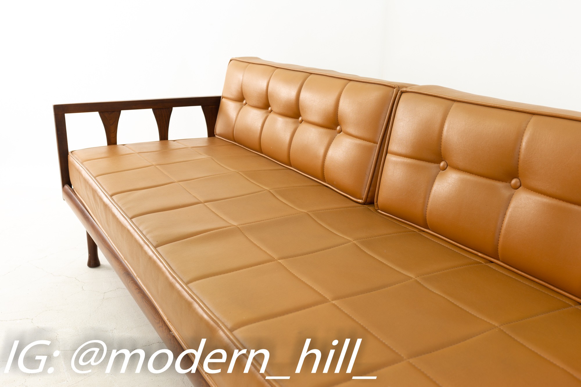 Burton Dixie Furniture Mid Century Walnut Three Seater Sofa