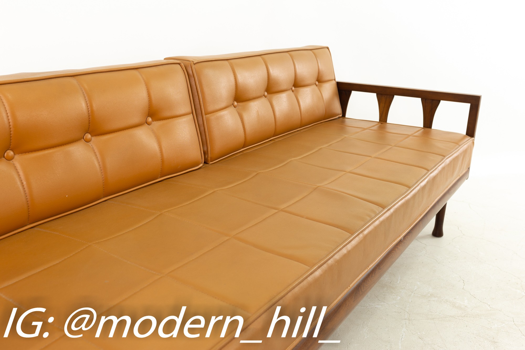 Burton Dixie Furniture Mid Century Walnut Three Seater Sofa