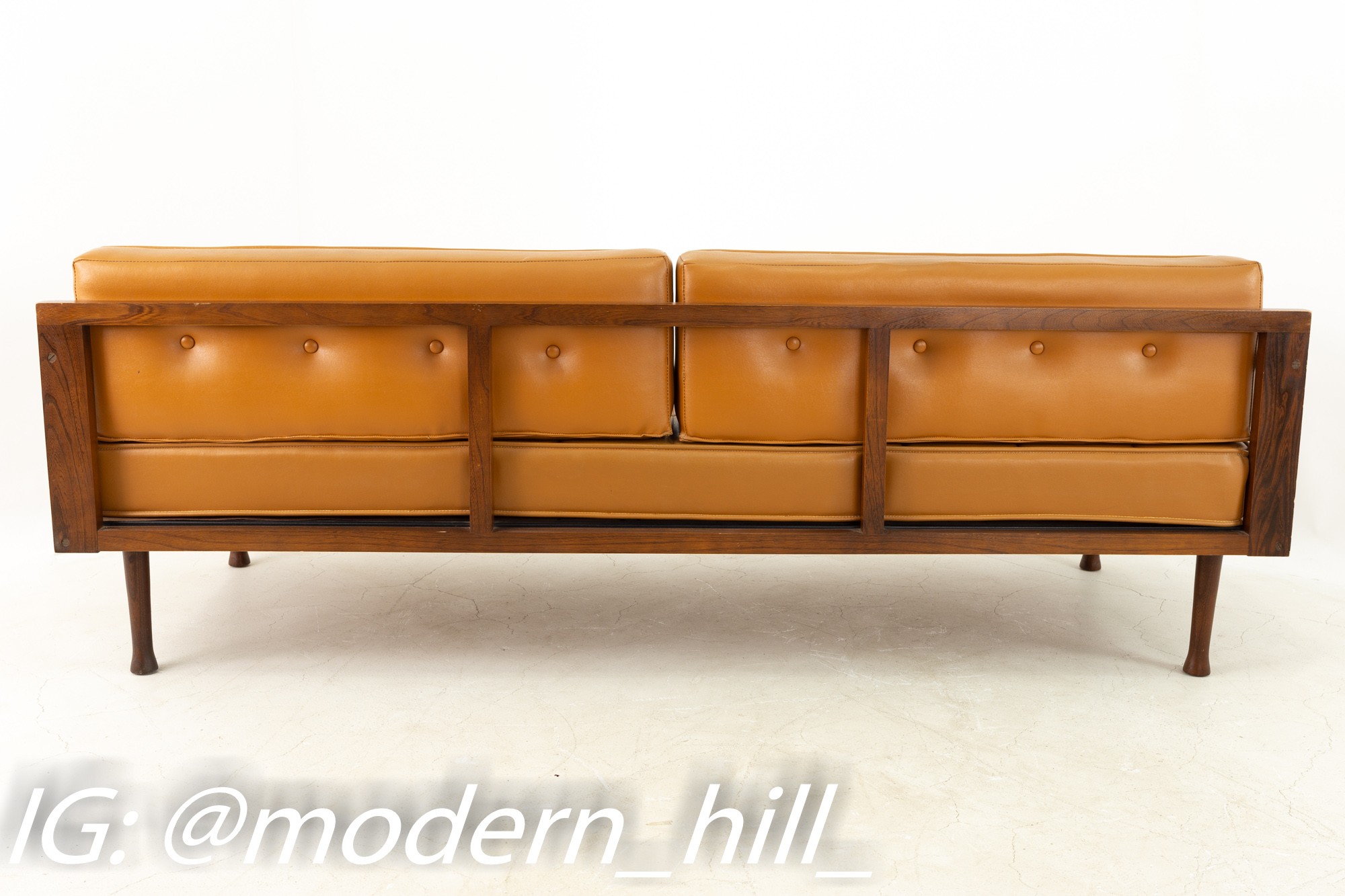 Burton Dixie Furniture Mid Century Walnut Three Seater Sofa