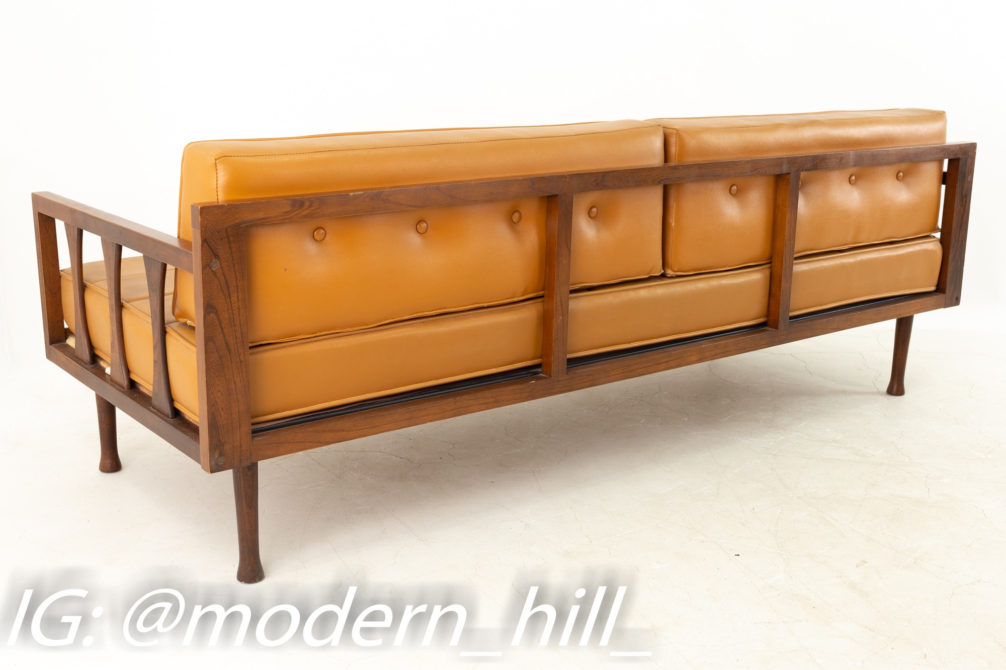 Burton Dixie Furniture Mid Century Walnut Three Seater Sofa