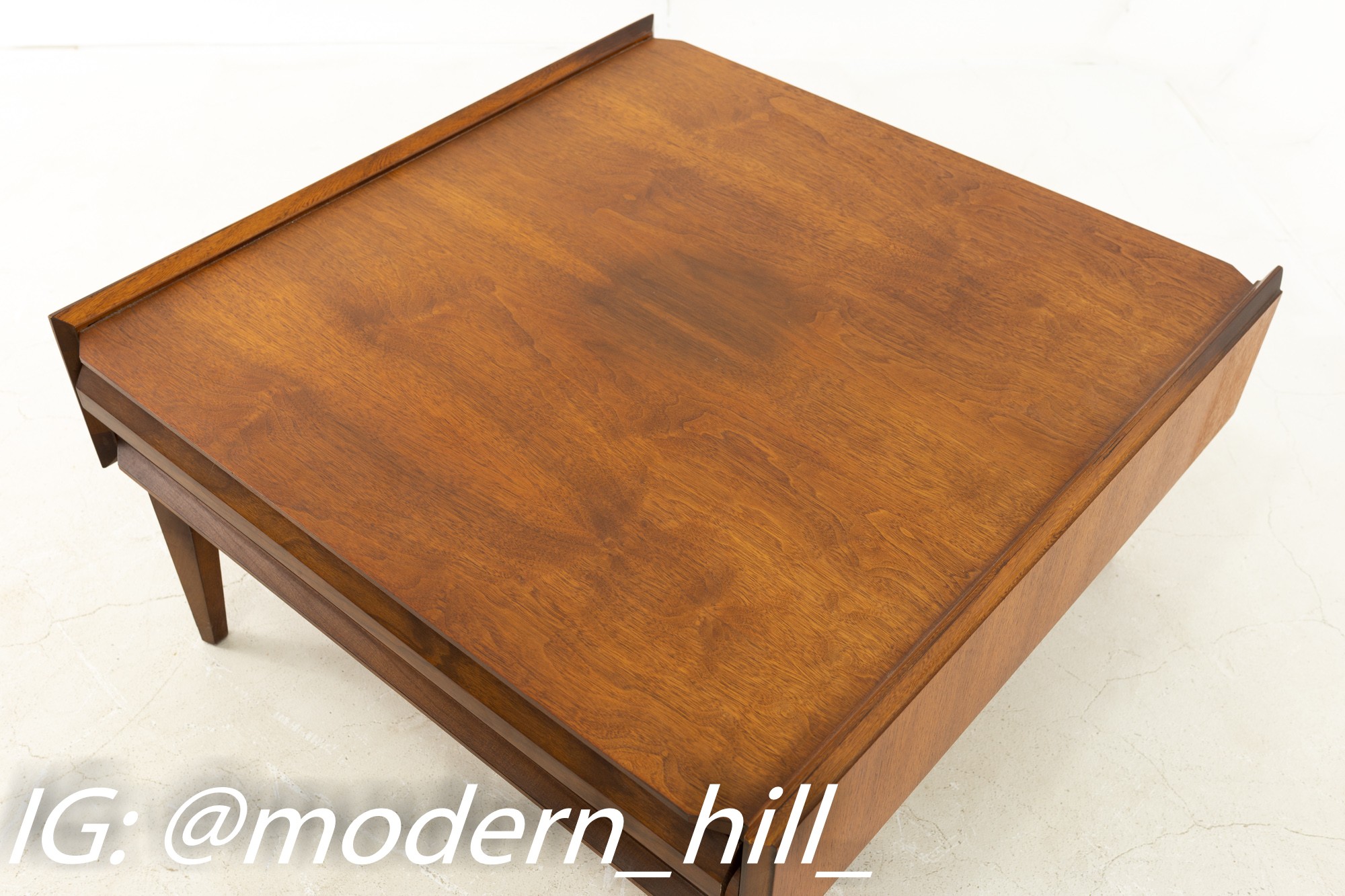 Lane First 1st Edition Mid Century Walnut Square Coffee Table
