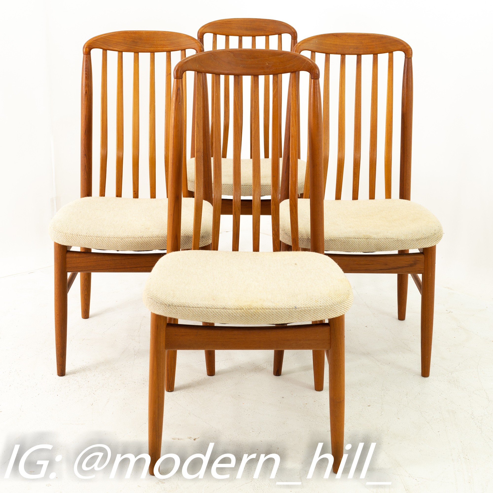 Benny Linden Mid Century Teak Dining Chairs - Set of 4