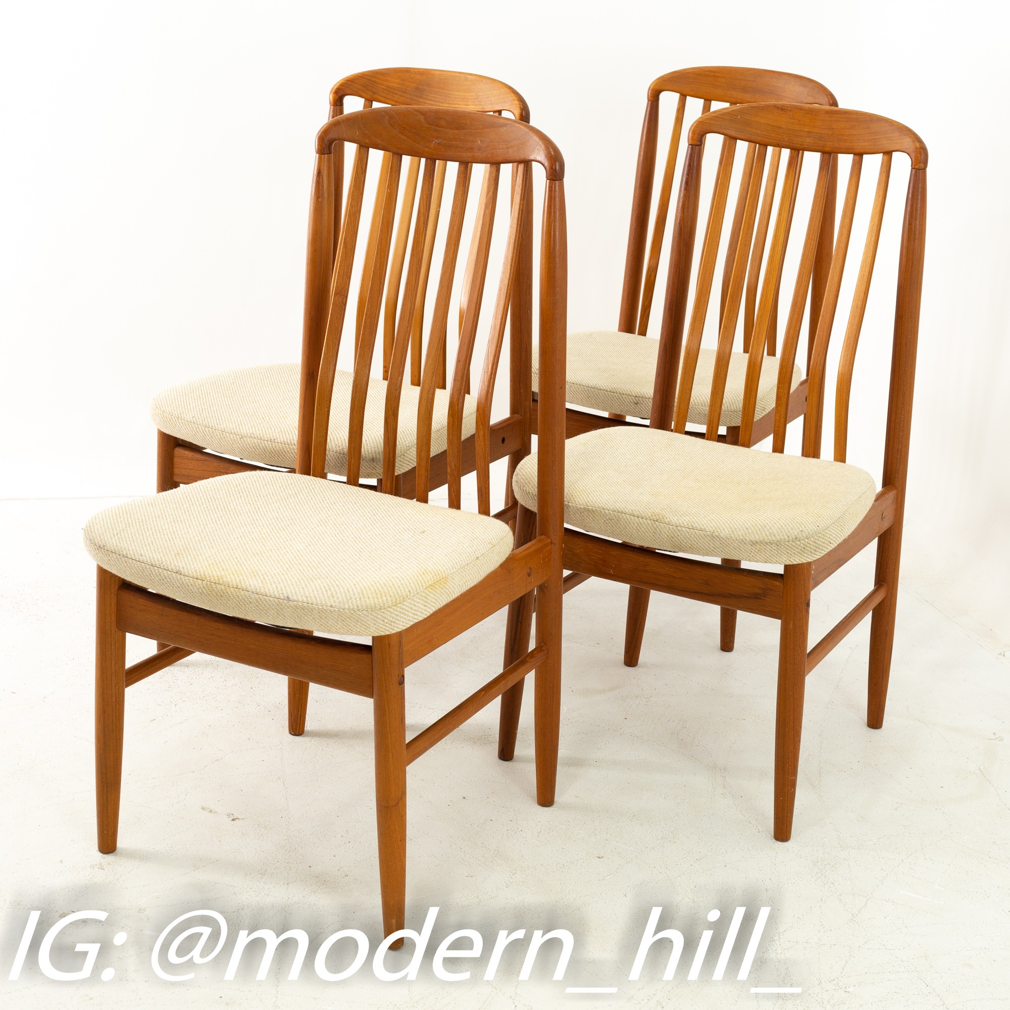Benny Linden Mid Century Teak Dining Chairs - Set of 4