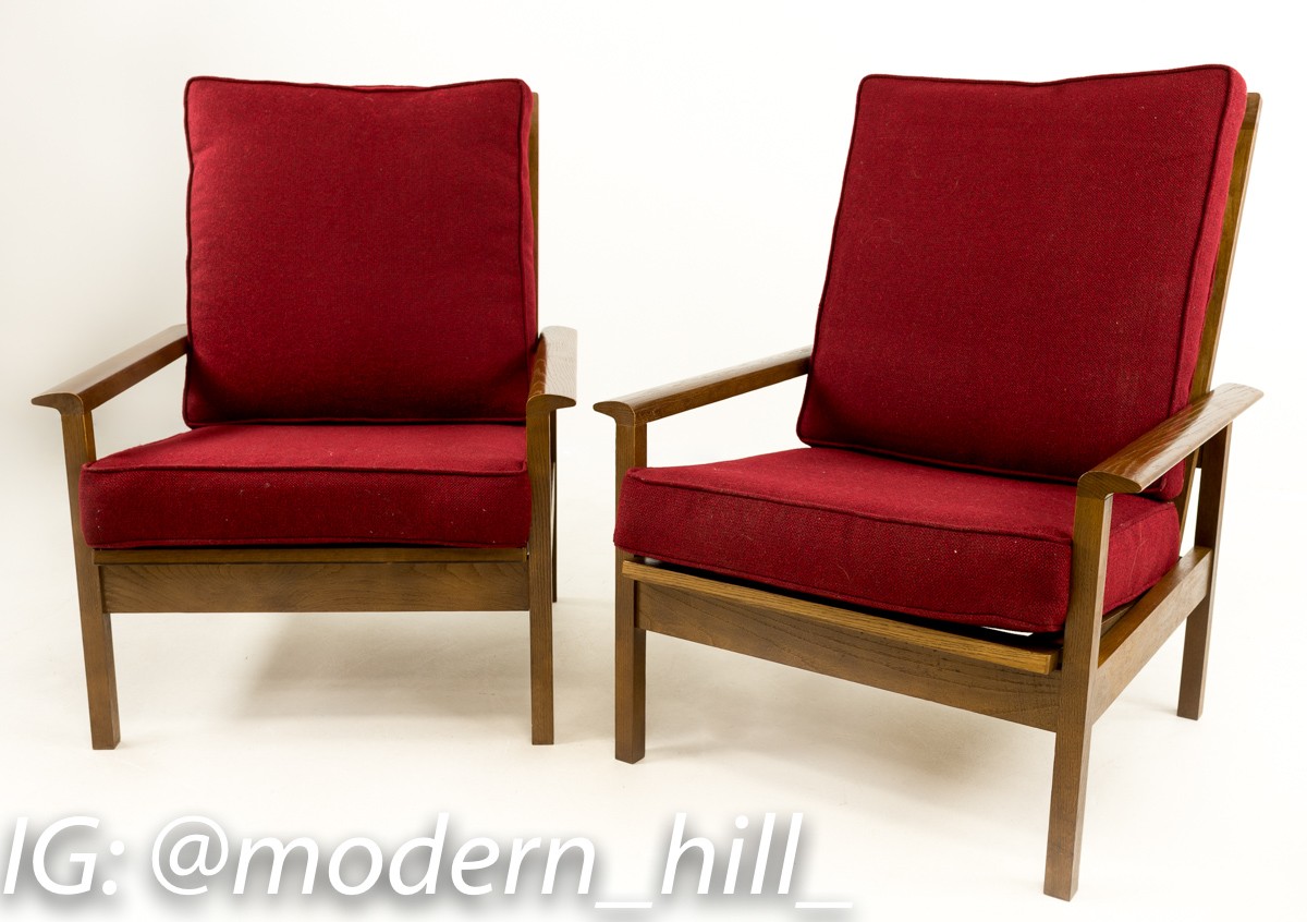 Mid-century High Back Lounge Chairs