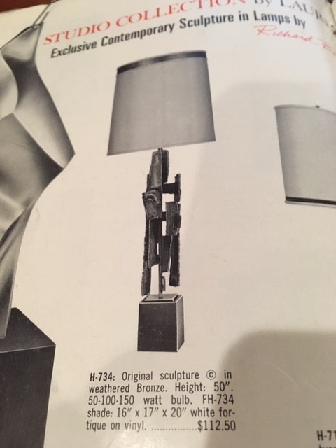 Richard Barr for Laurel Brutalist Mid Century Table Lamp