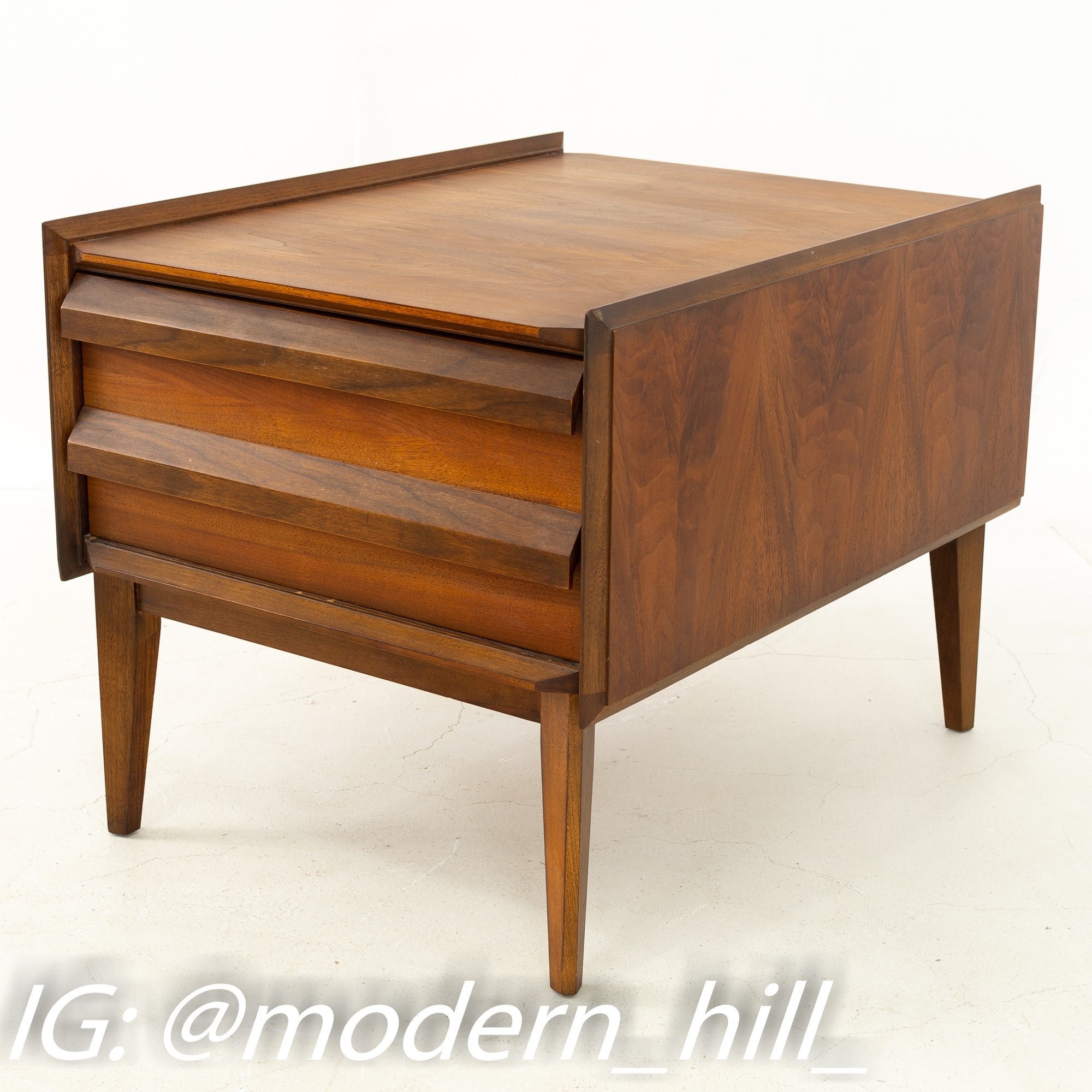 Lane First 1st Edition Mid Century Walnut Nightstand Side End Table