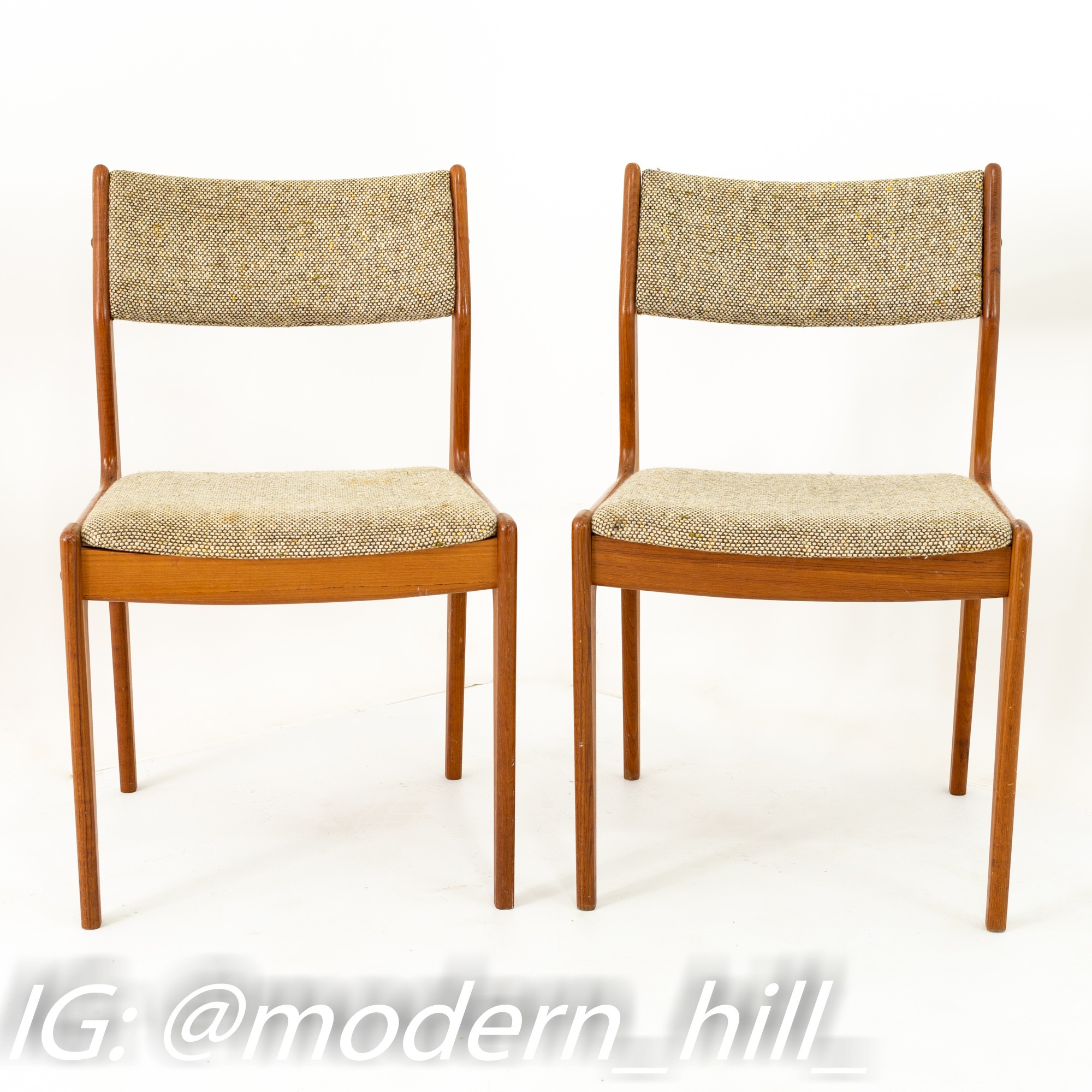 Images | Mid Century Modern Furniture - Mid Century Furniture Chicago Mid Century Teak Upholstered Dining Chairs - Pair