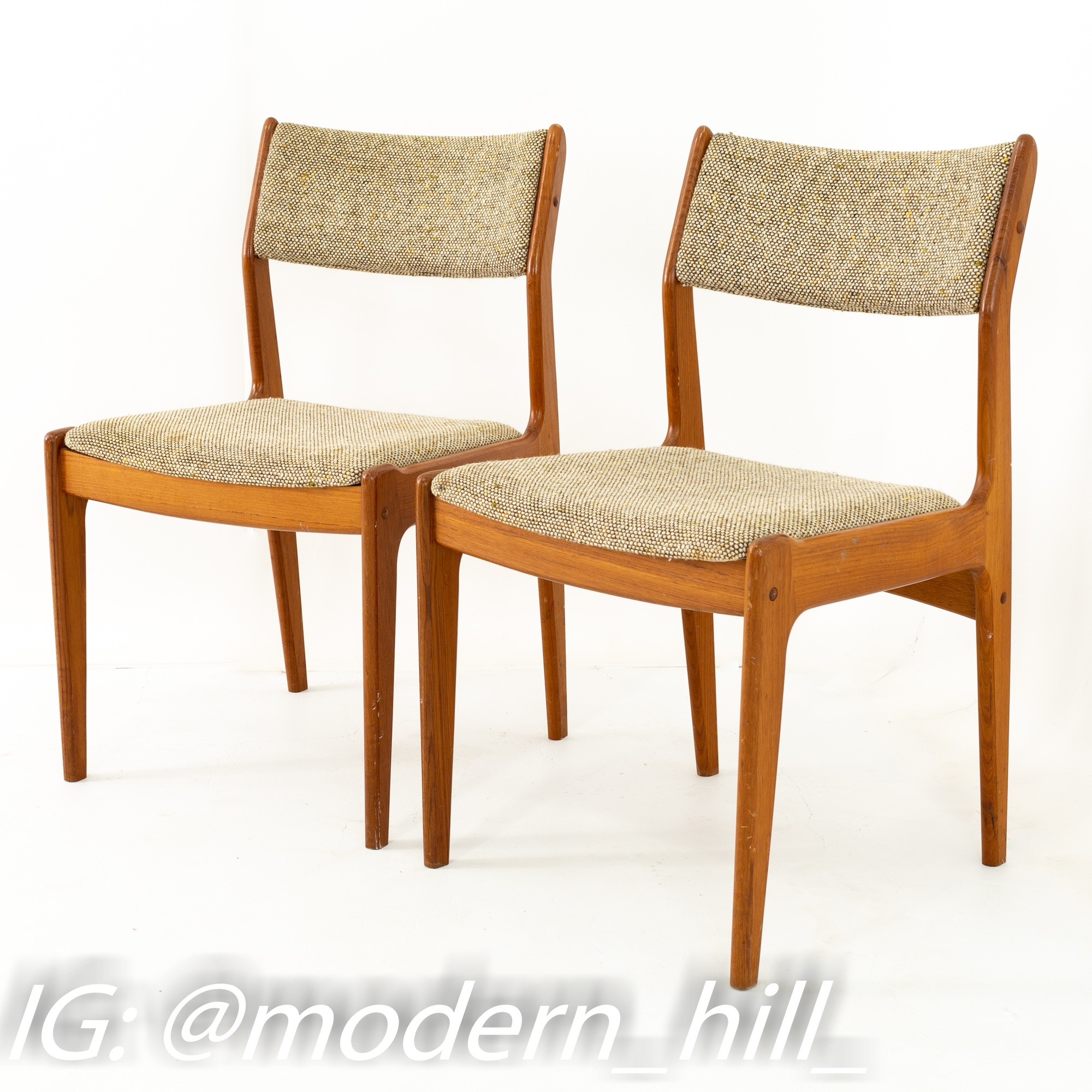 Images | Mid Century Modern Furniture - Mid Century Furniture Chicago Mid Century Teak Upholstered Dining Chairs - Pair