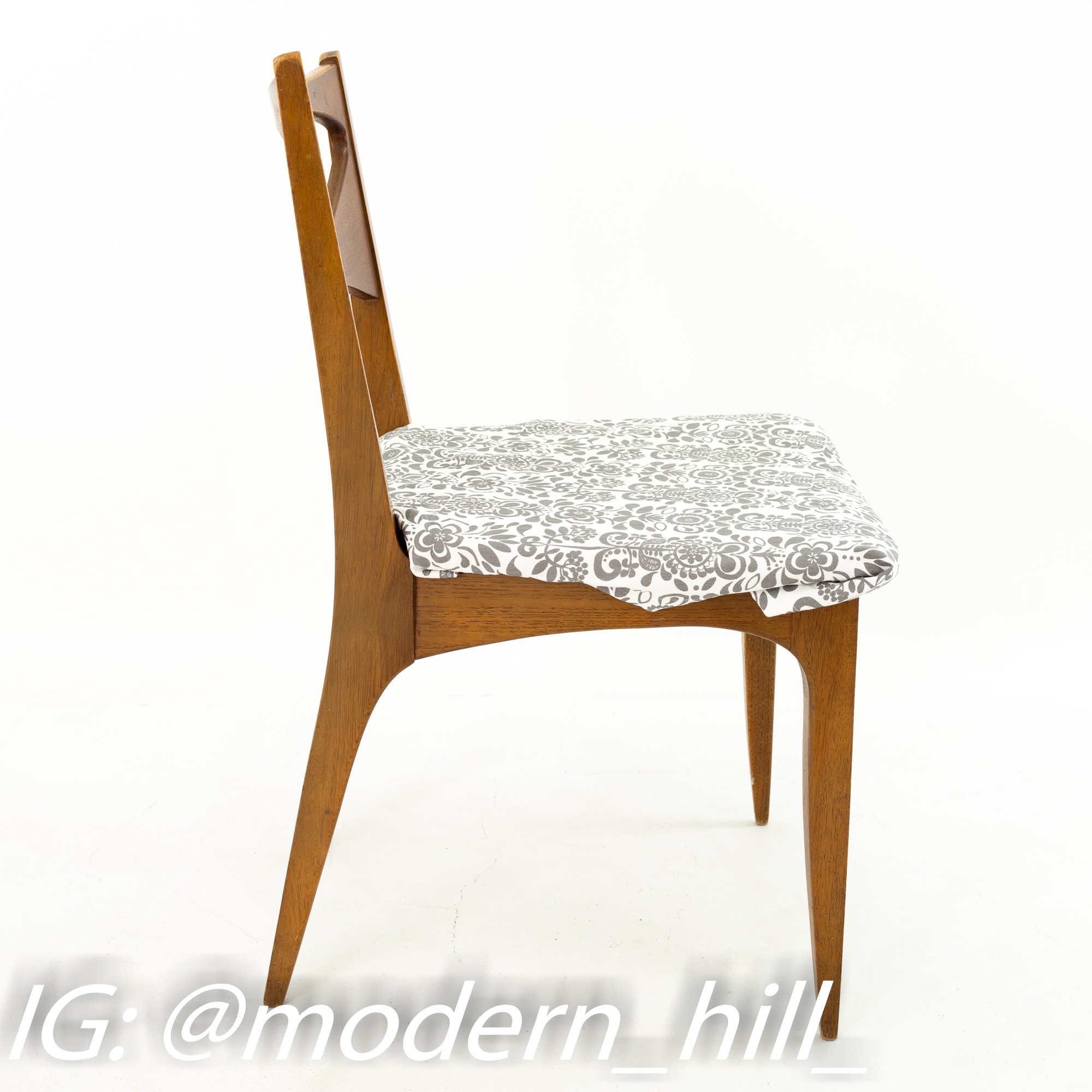 John Van Koert for Drexel Profile Mid Century Walnut Dining Chairs - Set of 4