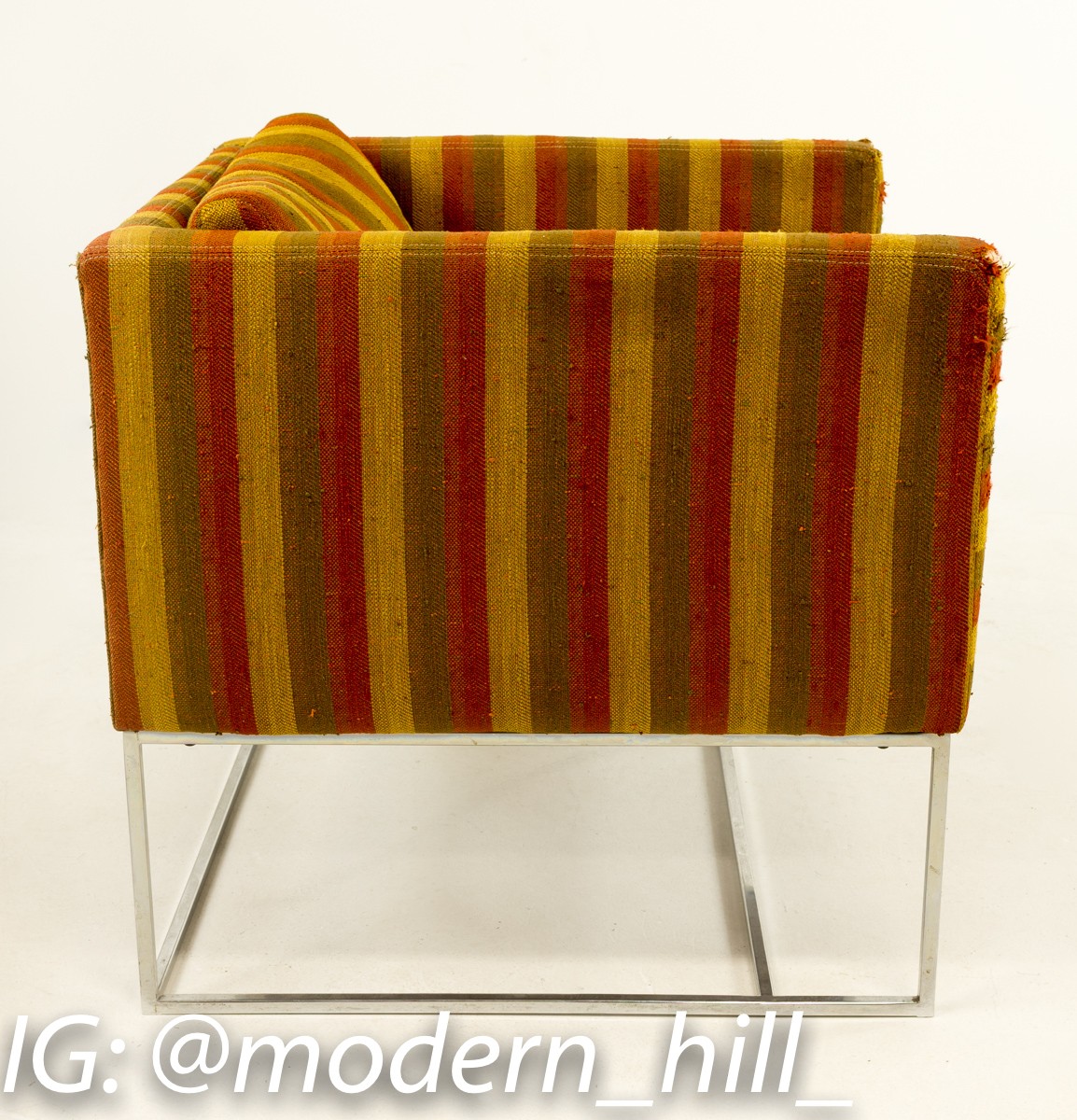Milo Baughman Style Cube Lounge Chairs