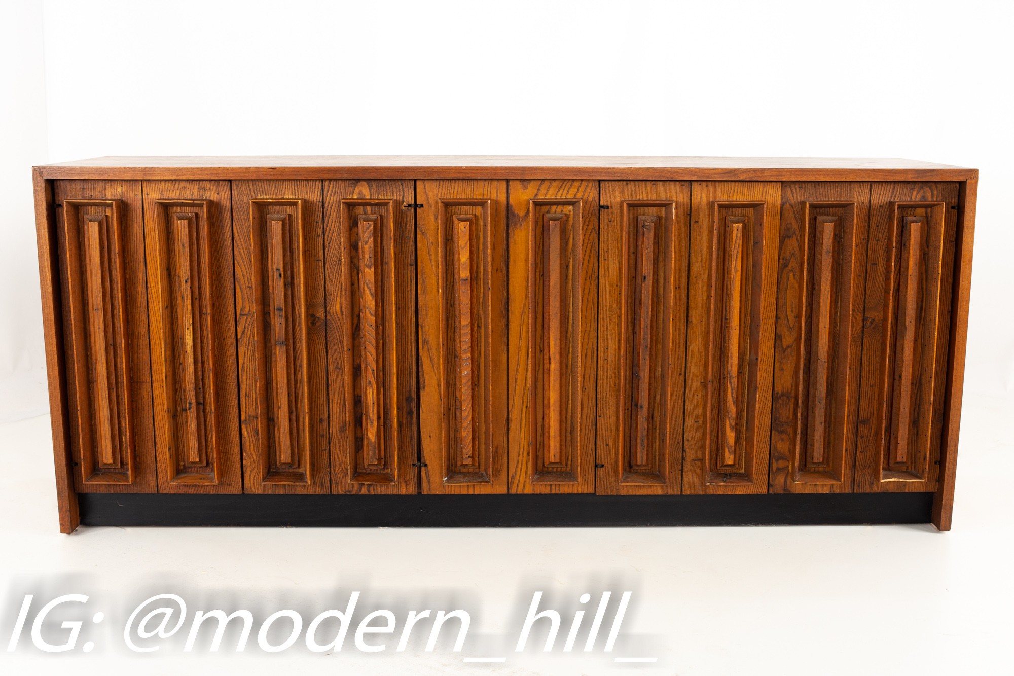 Dillingham Mid-century Pecky Cypress and Walnut Sideboard-credenza-buffet