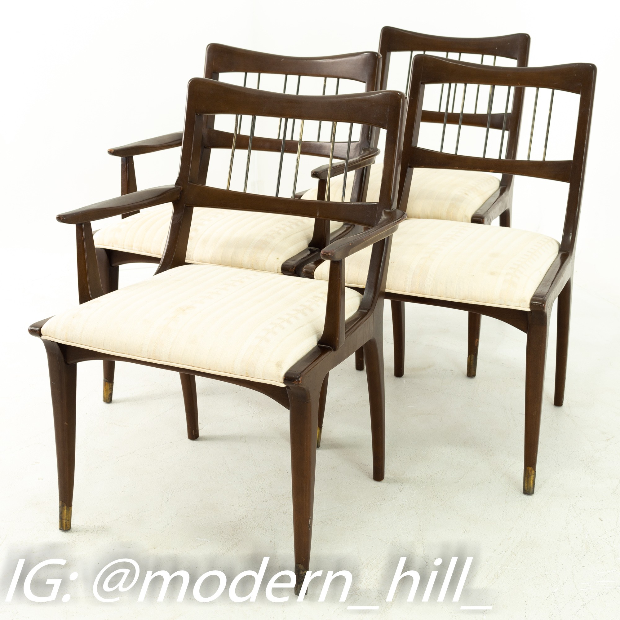 Images | Mid Century Modern Furniture - Mid Century Furniture Chicago Paul Mccobb Style Mid Century Dark Walnut Dining Chairs - Set of 4