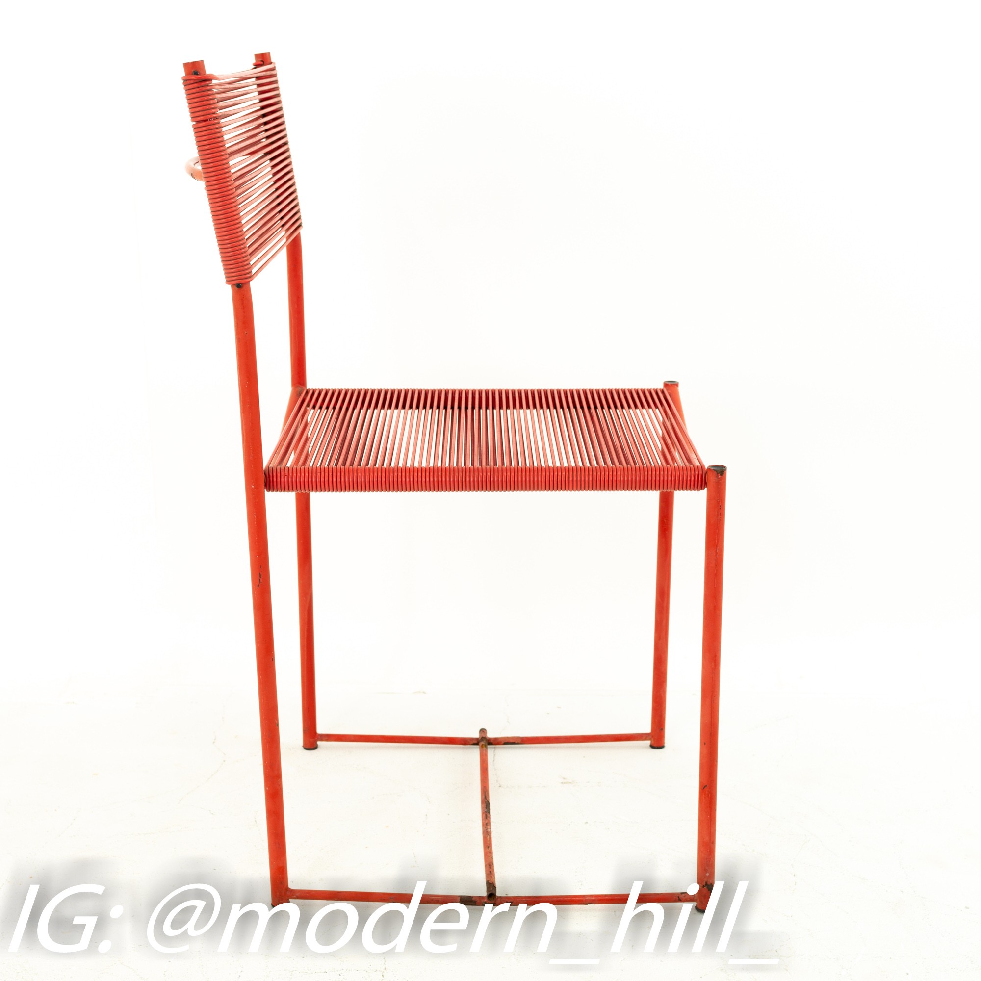 Images | Mid Century Modern Furniture - Mid Century Furniture Chicago Giandomenico Belotti for Alias Mid Century Red Spaghetti Dining Chairs - Set of 4
