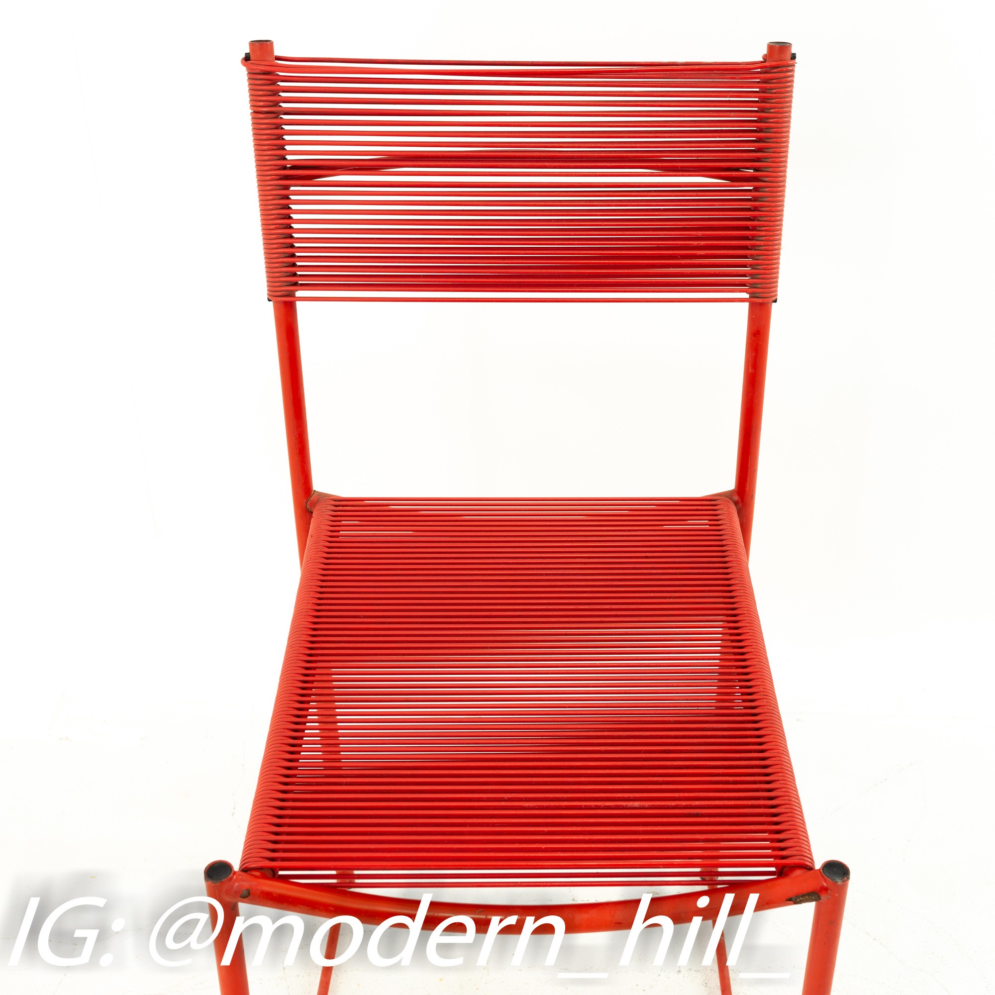 Images | Mid Century Modern Furniture - Mid Century Furniture Chicago Giandomenico Belotti for Alias Mid Century Red Spaghetti Dining Chairs - Set of 4