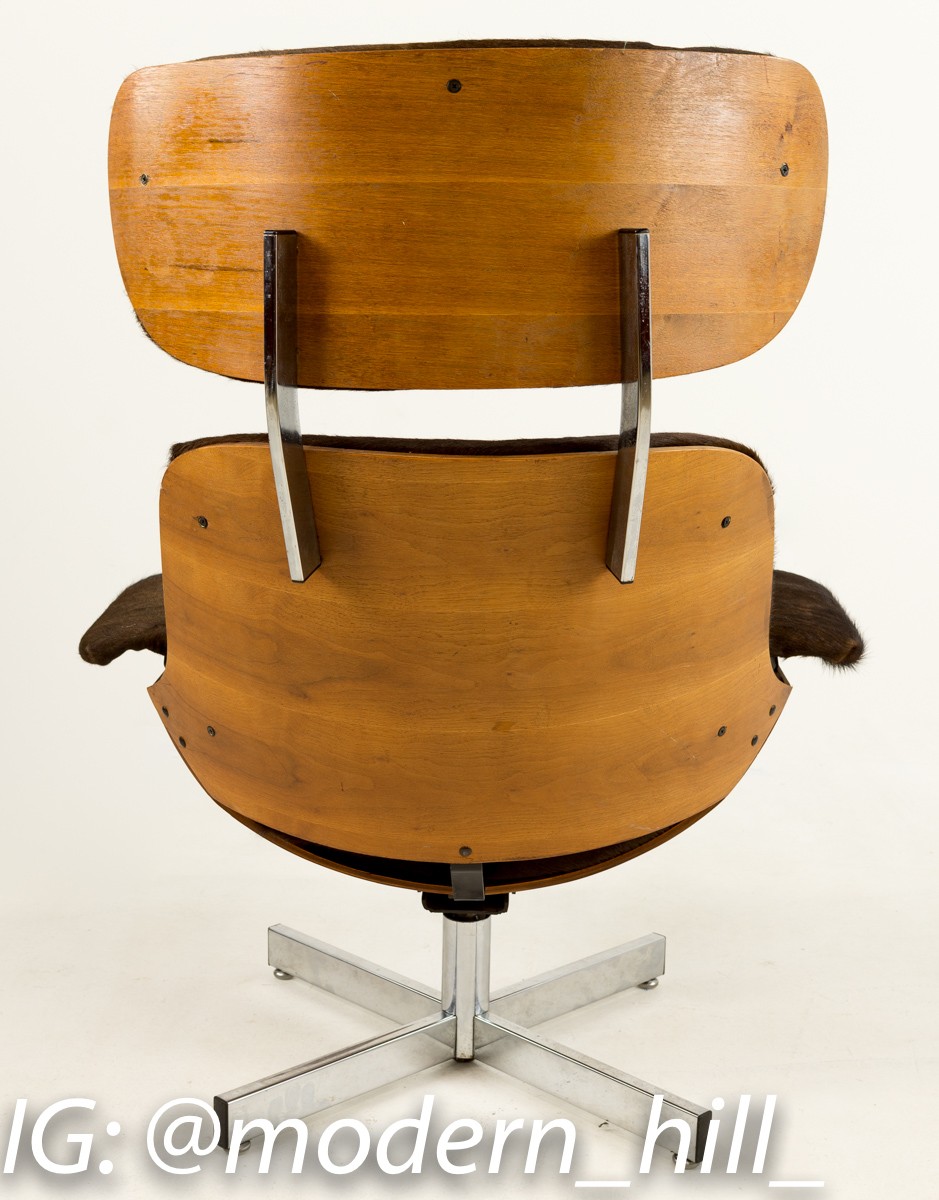 Mid Century Cowhide Side Chair Cohen 19 Wood Dining Chair, Mid