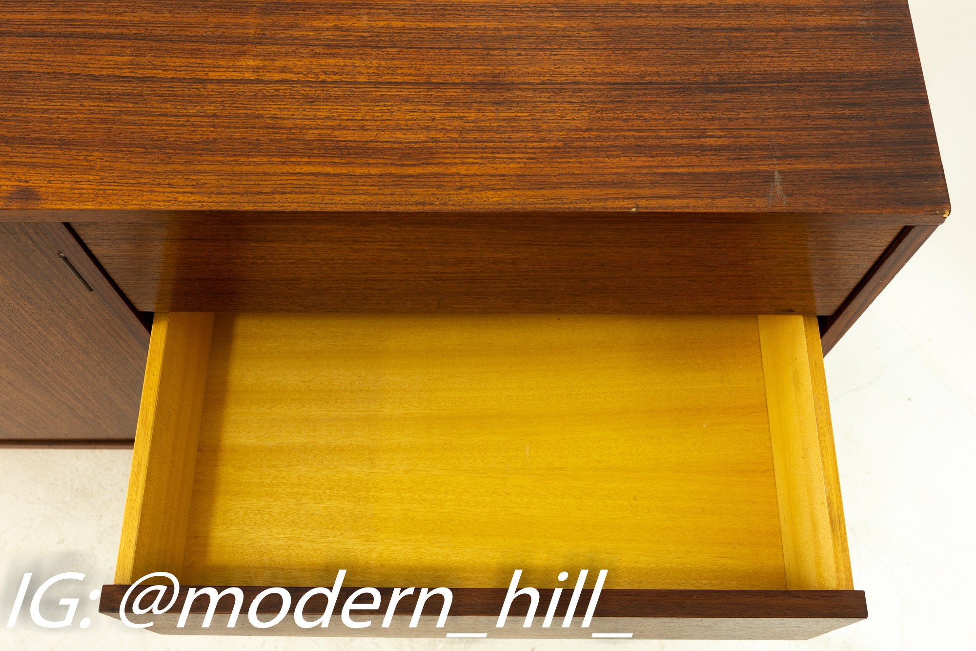 Mid Century Teak and Rosewood Extra Long 99" Credenza