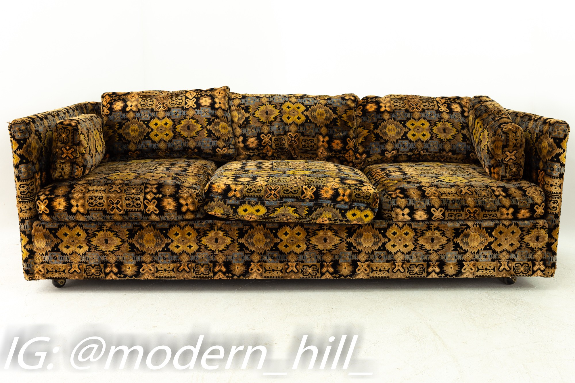 Jack Lenor Larsen Style Directional by Sedgefield Mid Century Sofa