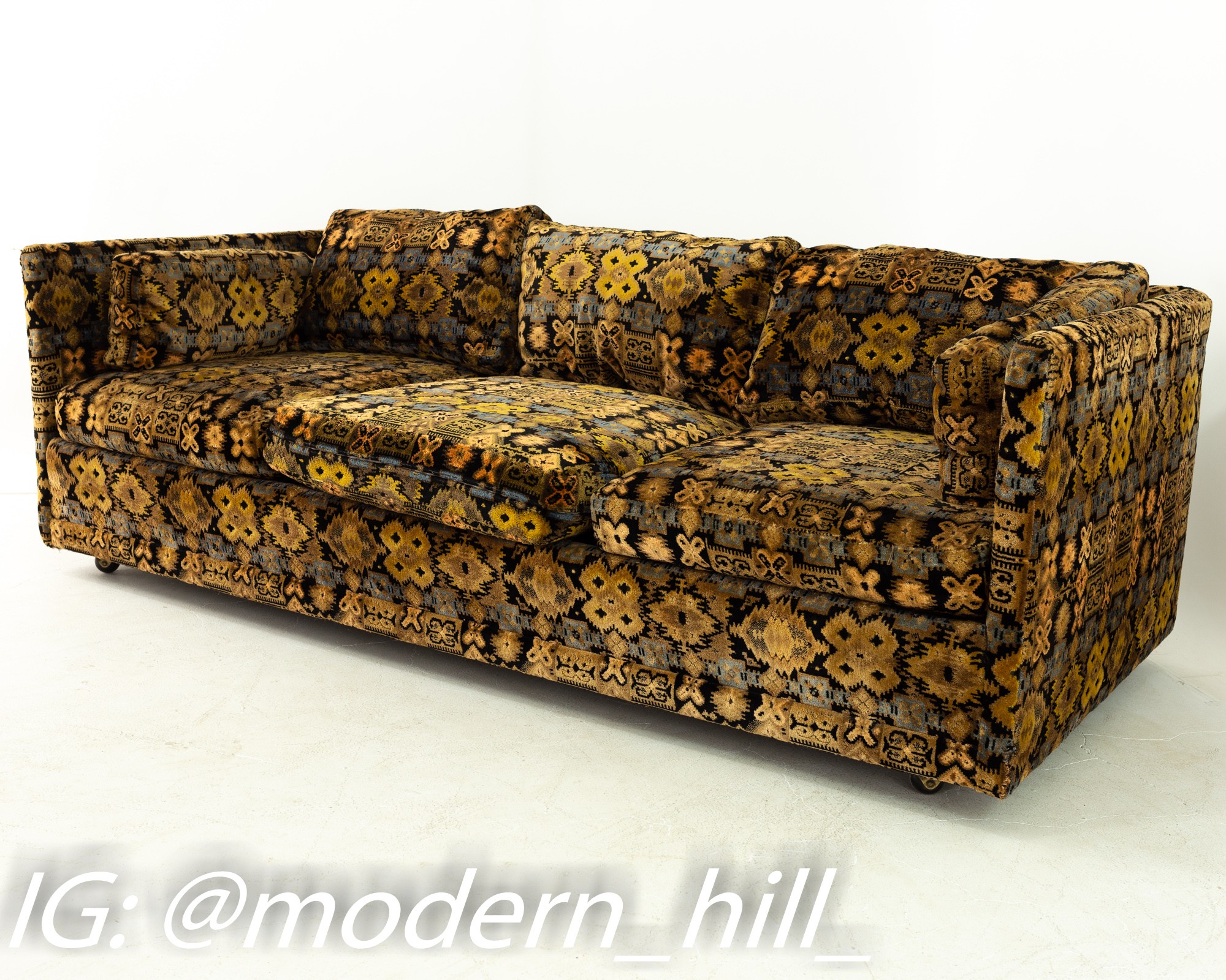 Jack Lenor Larsen Style Directional by Sedgefield Mid Century Sofa