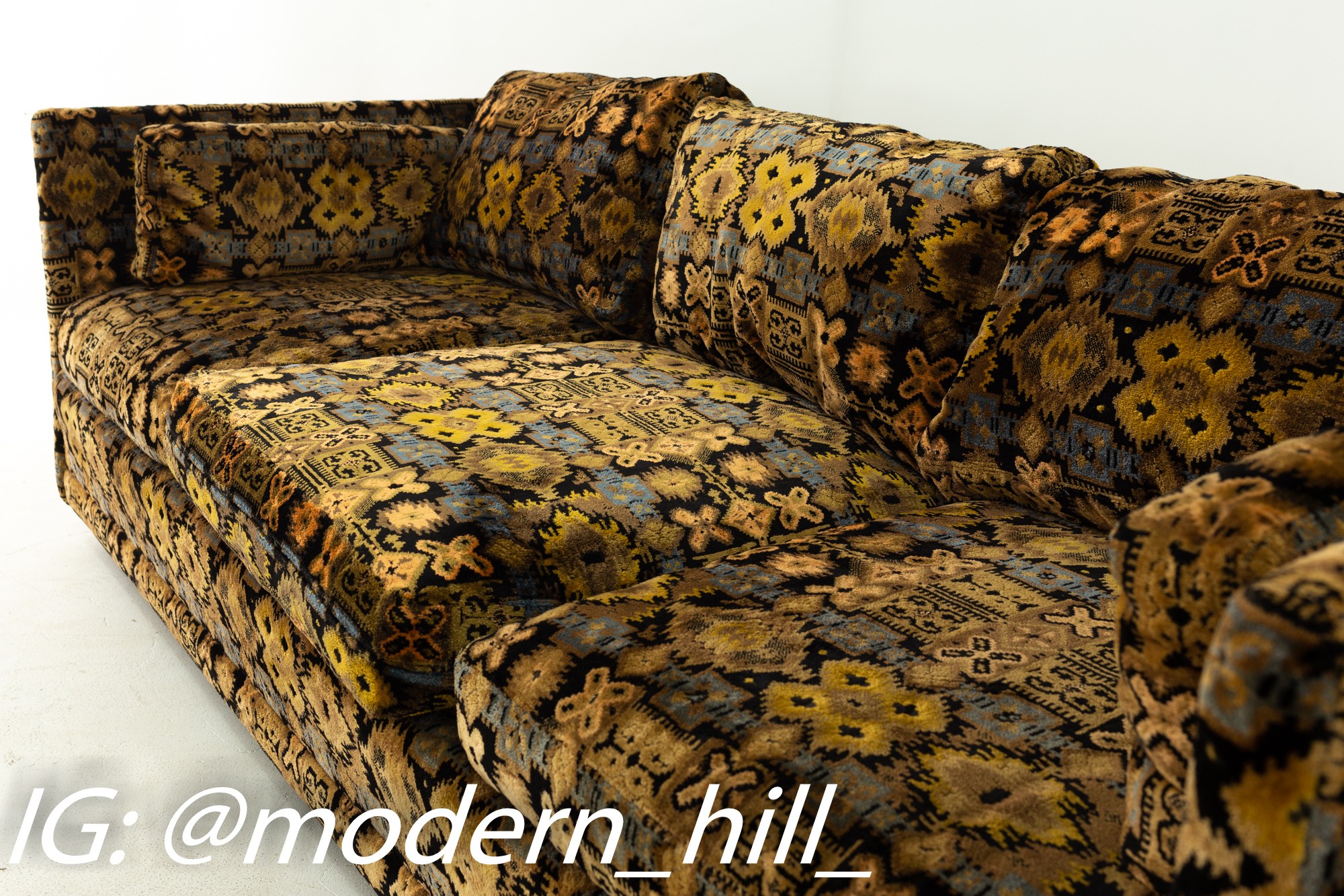 Jack Lenor Larsen Style Directional by Sedgefield Mid Century Sofa