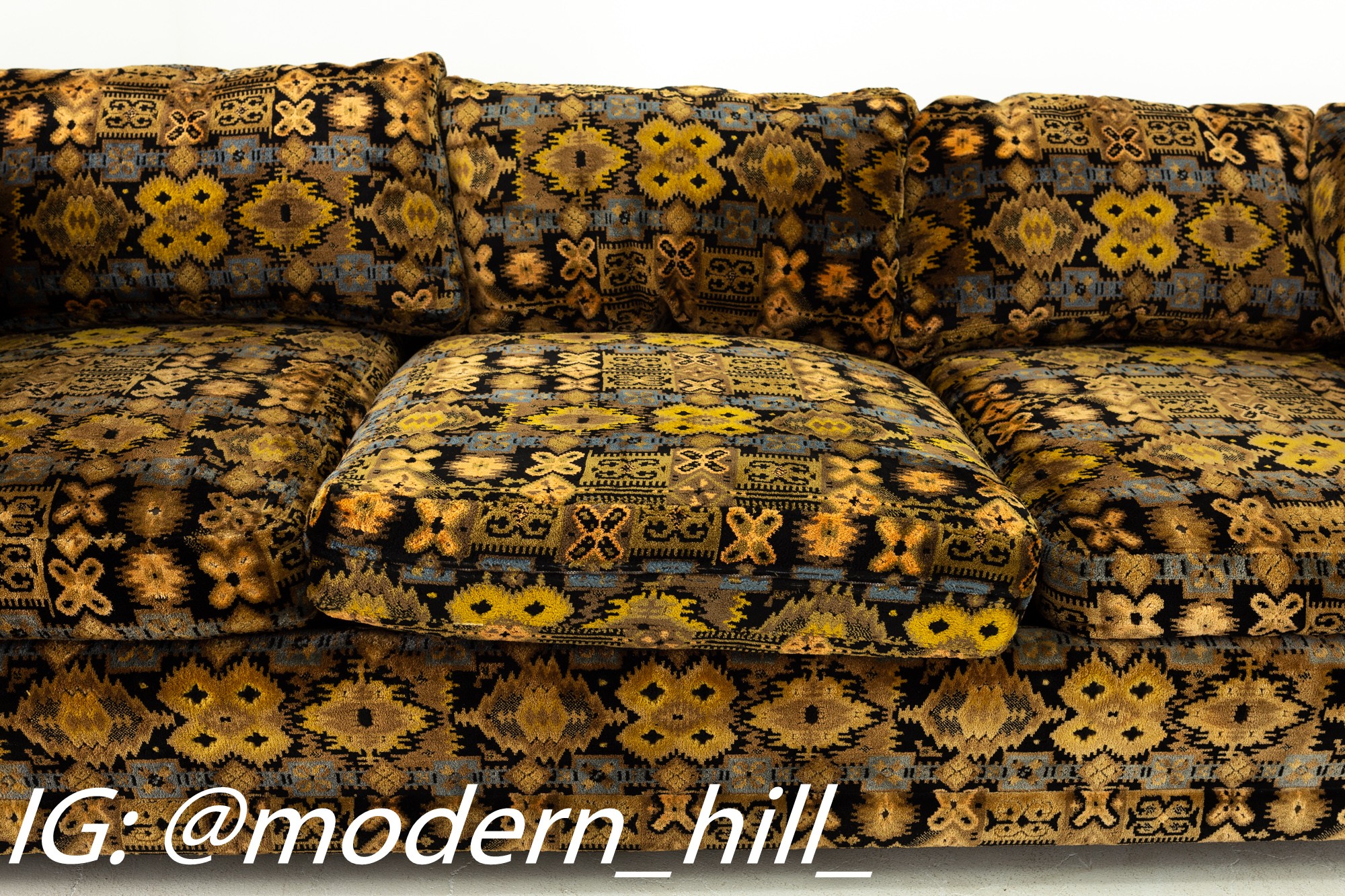 Jack Lenor Larsen Style Directional by Sedgefield Mid Century Sofa