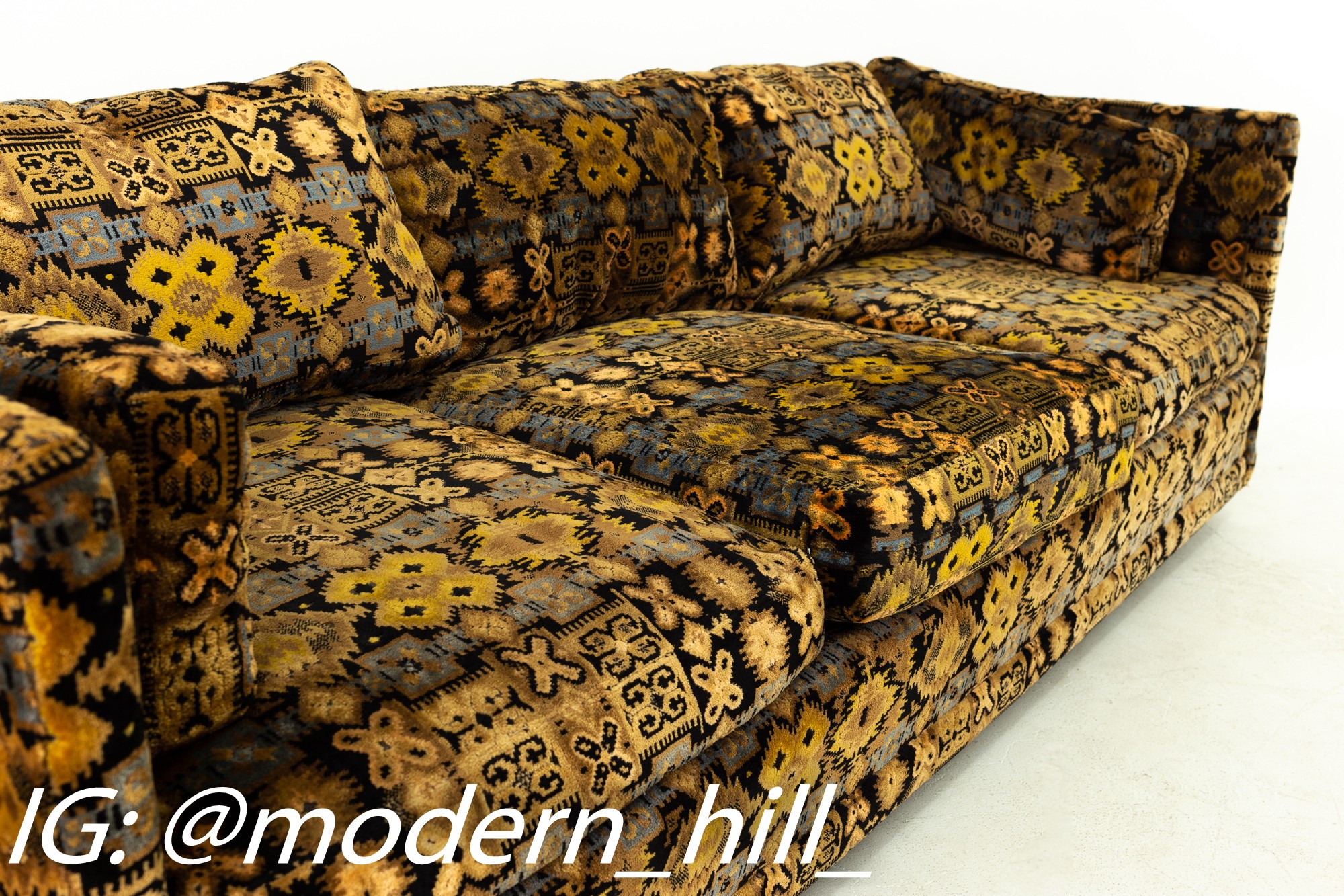 Jack Lenor Larsen Style Directional by Sedgefield Mid Century Sofa