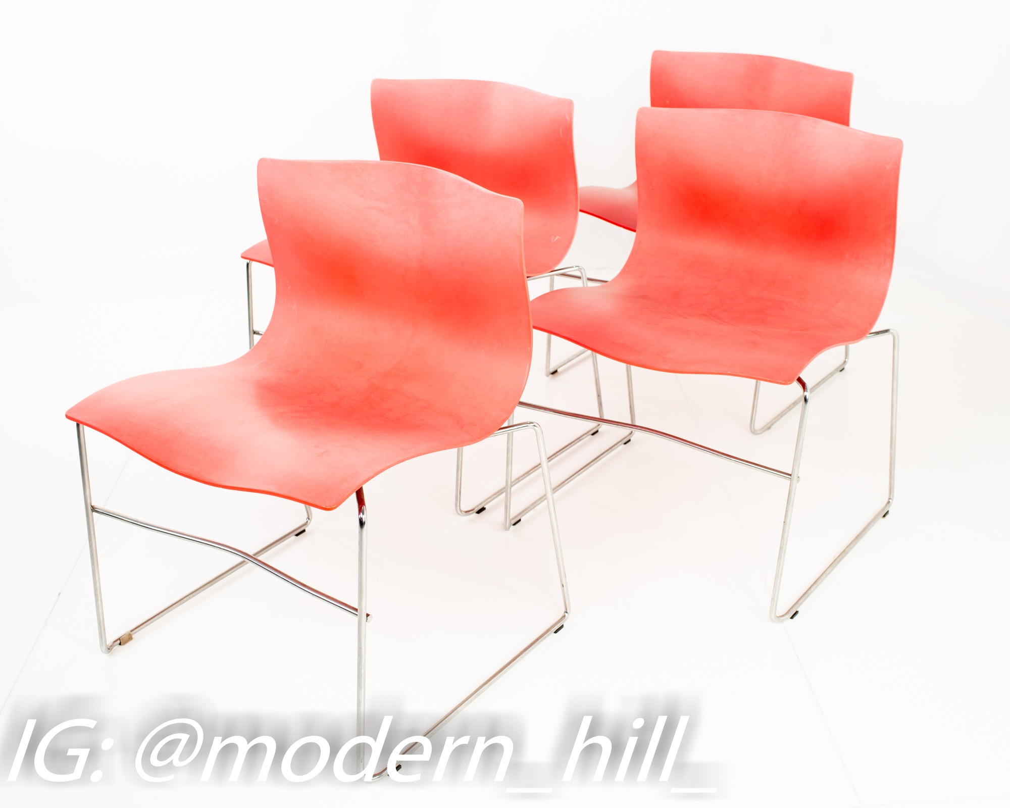 Massimo Vignelli for Knoll International Mid Century Handkerchief Chairs - Set of 4