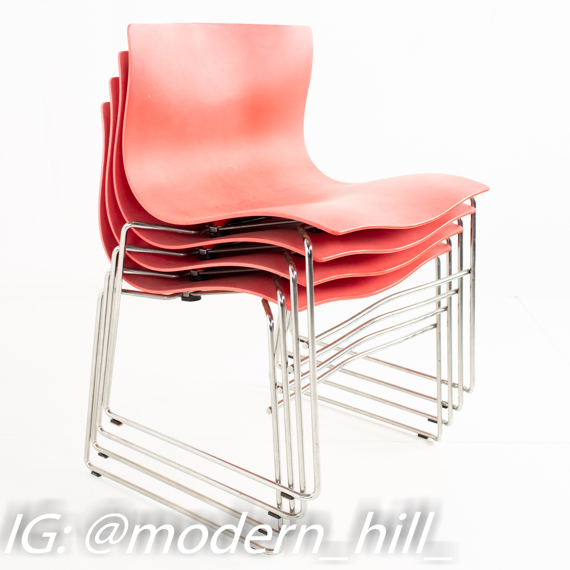 Massimo Vignelli for Knoll International Mid Century Handkerchief Chairs - Set of 4