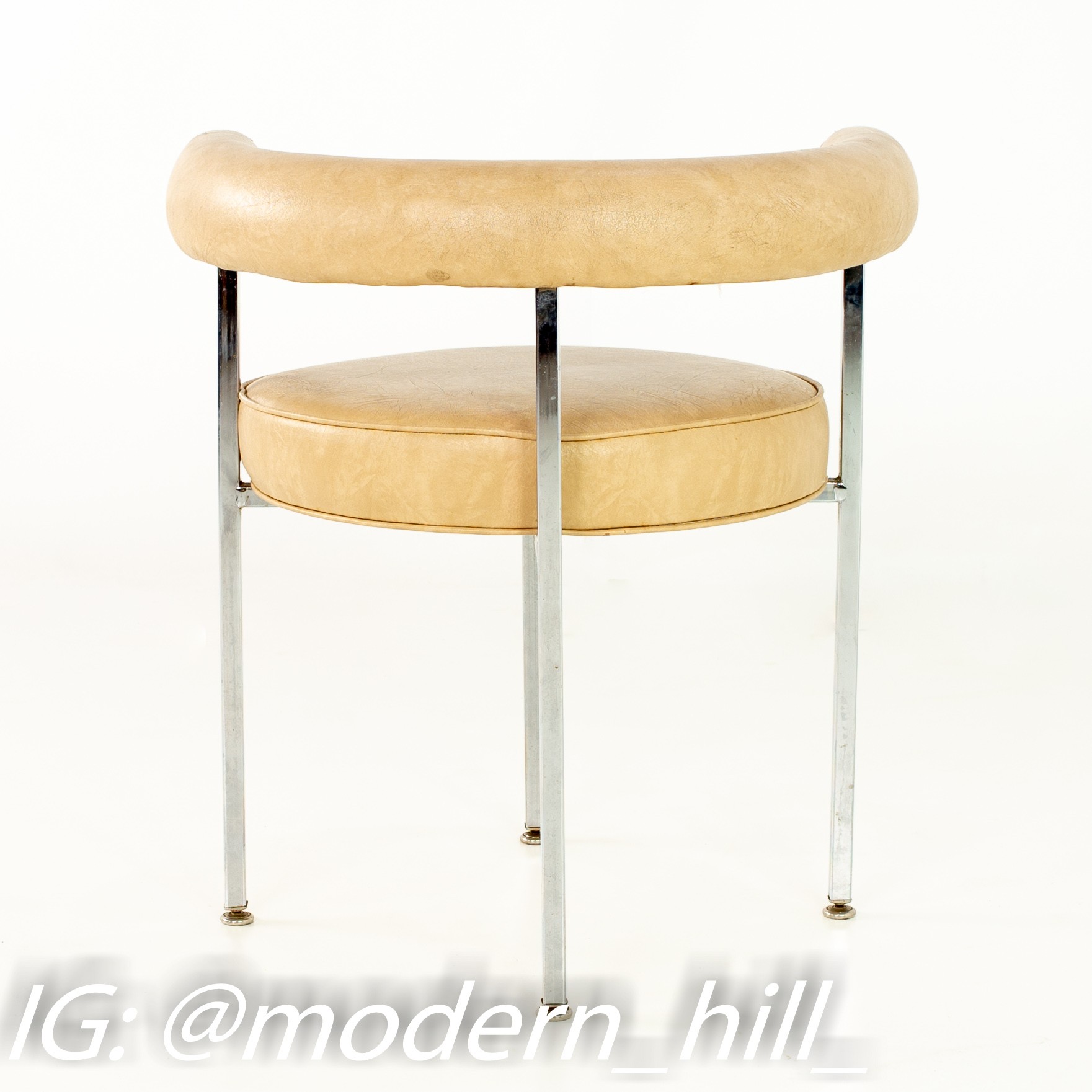 Images | Mid Century Modern Furniture - Mid Century Furniture Chicago French Style Chrome and Vinyl Barrel Dining Chairs - Set of 4