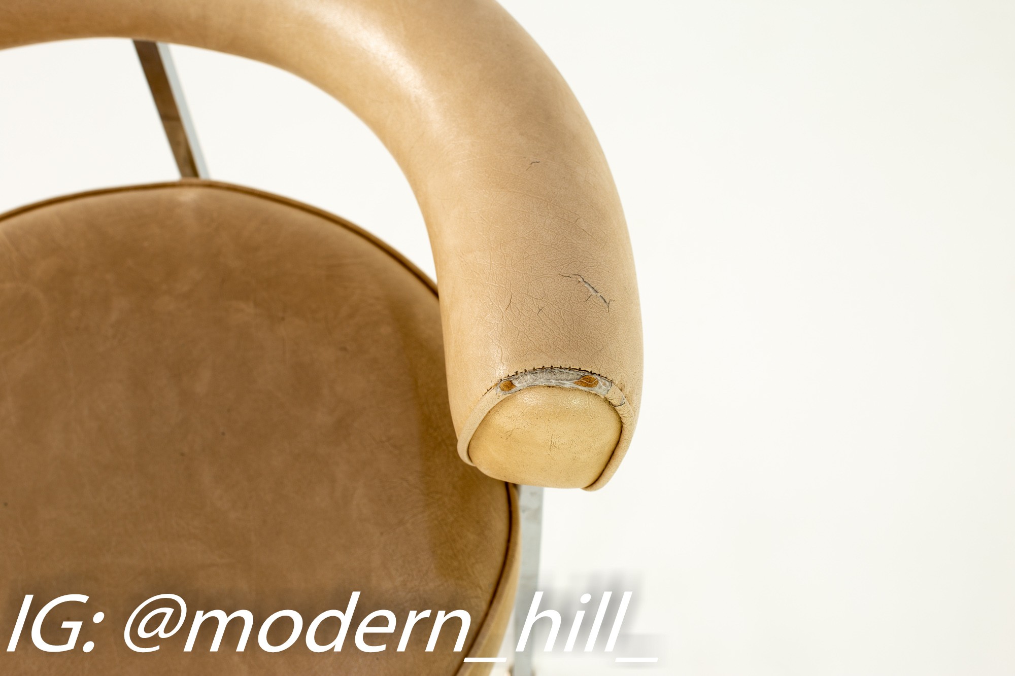 Images | Mid Century Modern Furniture - Mid Century Furniture Chicago French Style Chrome and Vinyl Barrel Dining Chairs - Set of 4