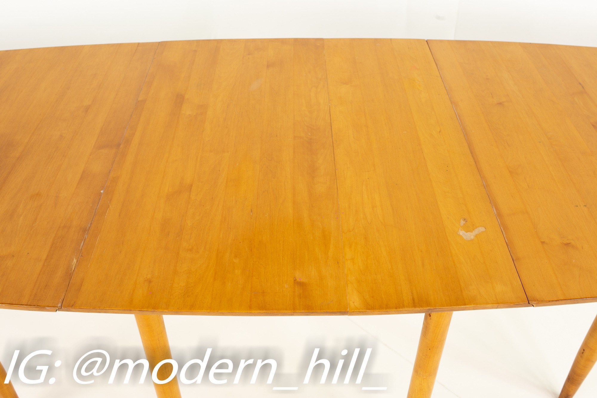 Conant Ball Mid Century Maple Drop Leaf Dining Table