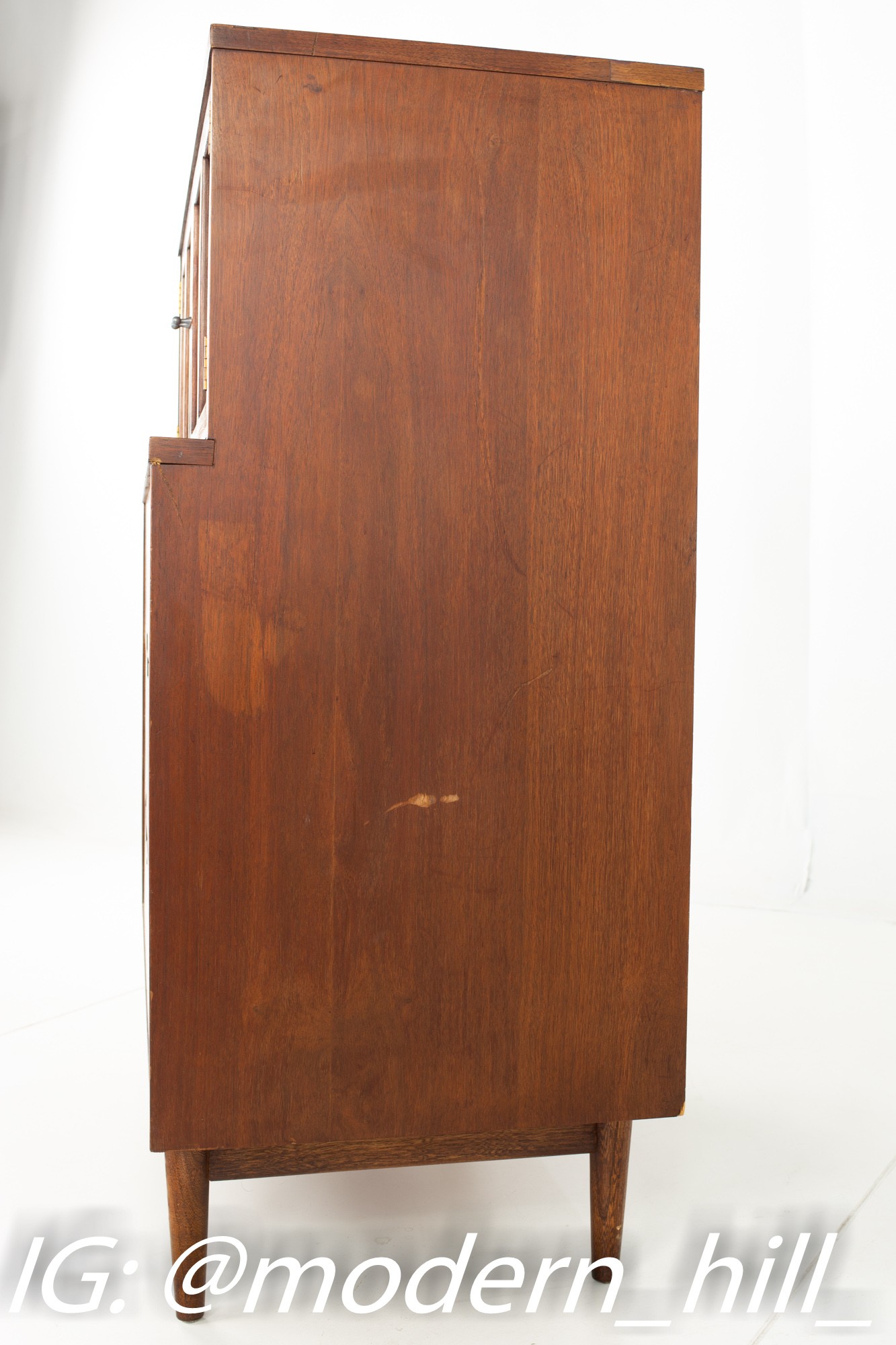 Restored Merton Gershun for American of Martinsville Mid Century X Inlay Walnut 9 Drawer Dresser