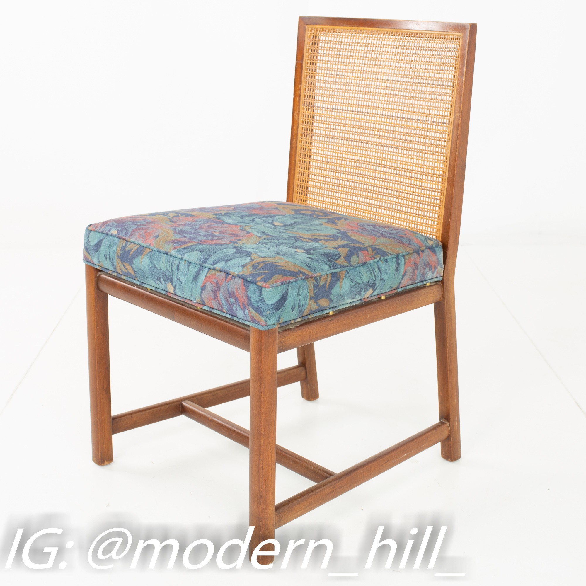 Michael Taylor for Baker Mid Century Caned Walnut Dining Chairs - Set of 8