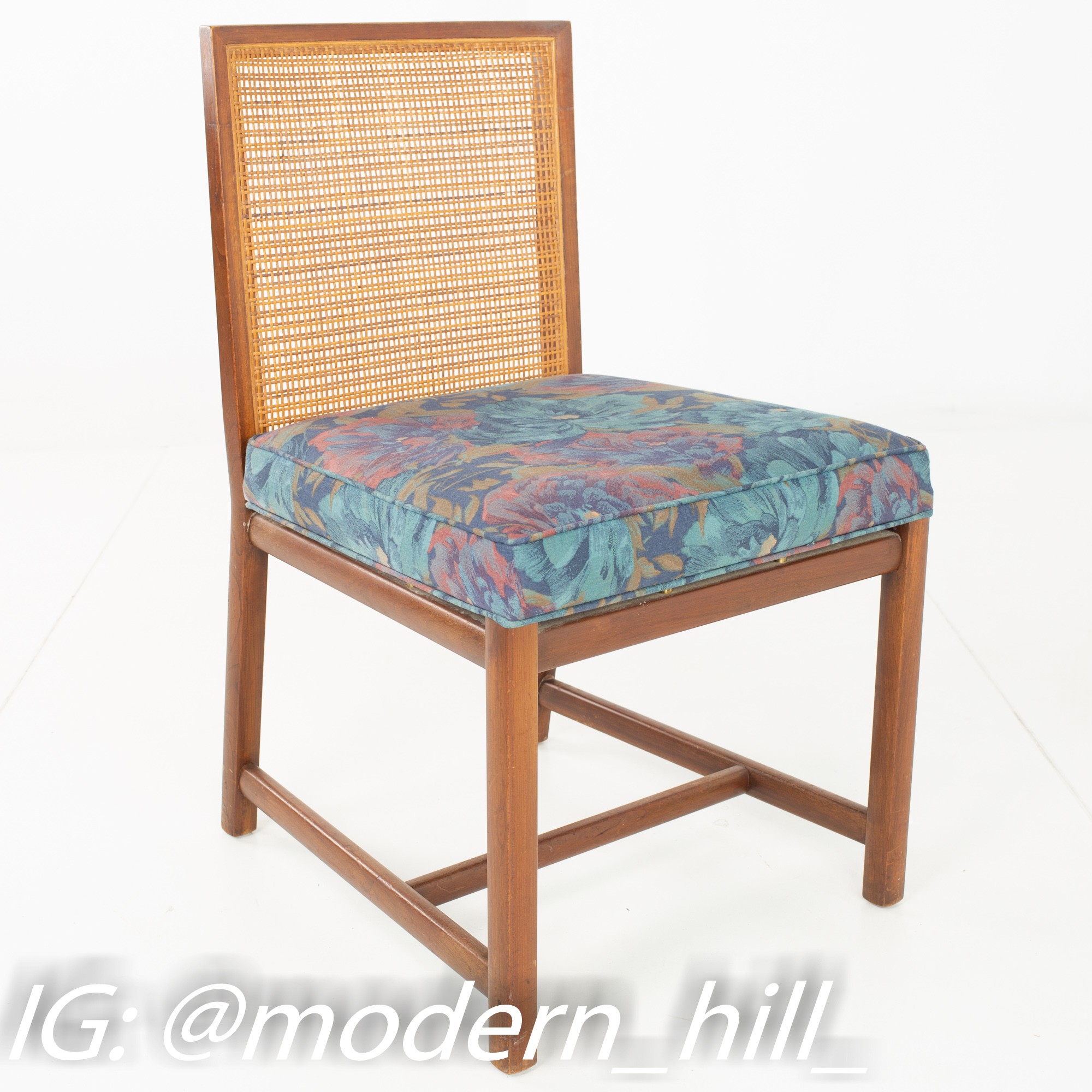 Michael Taylor for Baker Mid Century Caned Walnut Dining Chairs - Set of 4