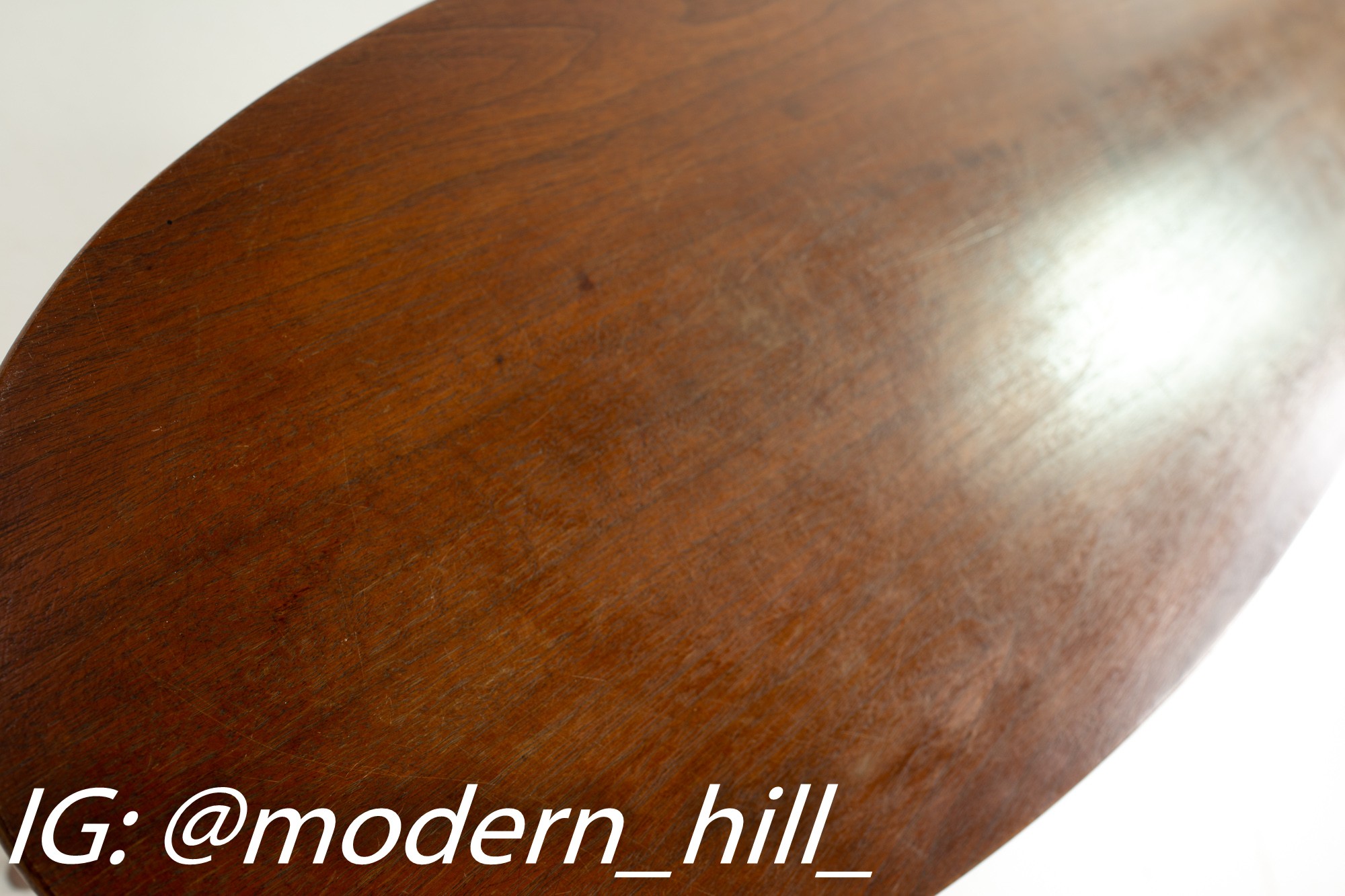 Restored Mersman Mid Century Walnut Surfboard Coffee Table