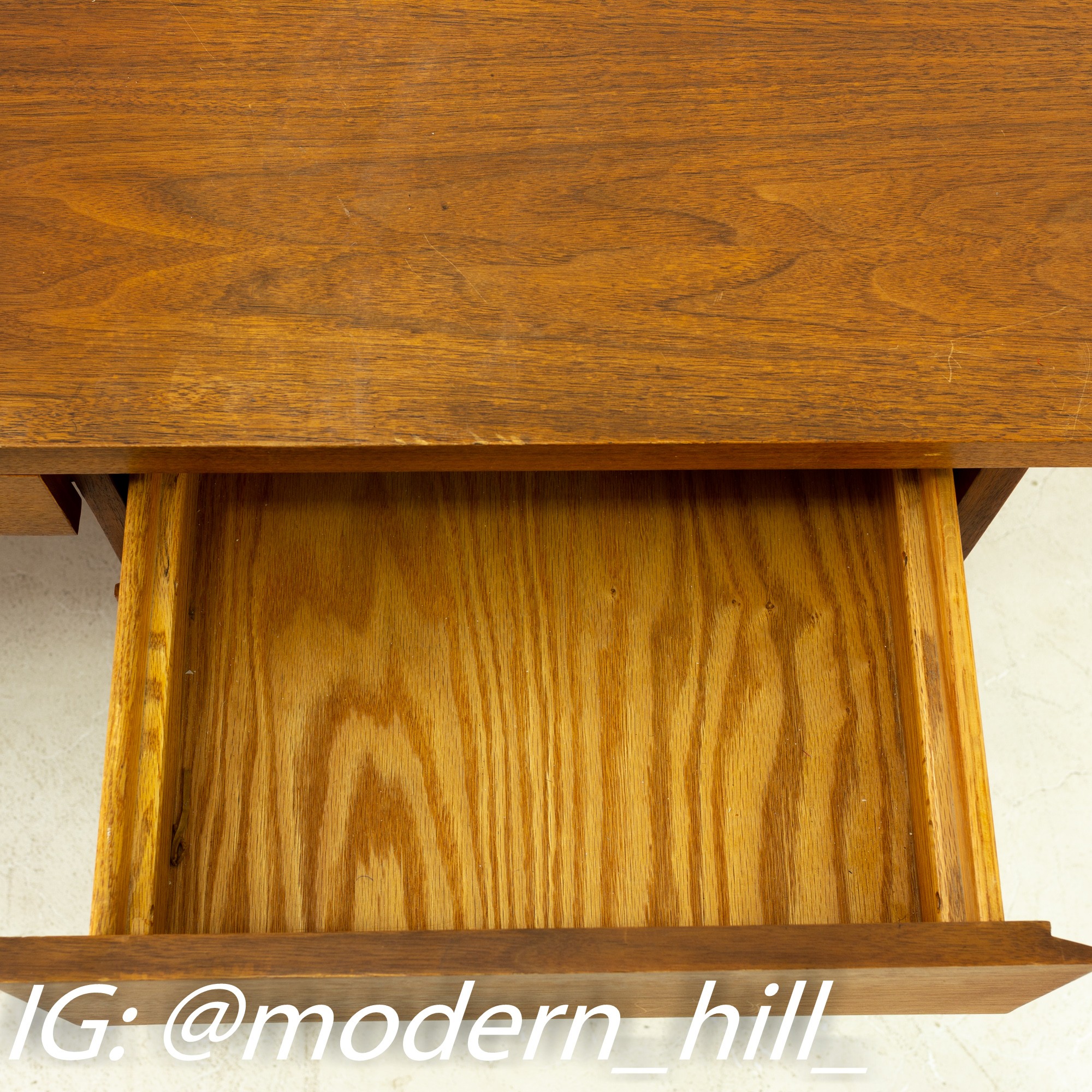 Harvey Probber Mid Century Walnut and Chrome Executive Desk