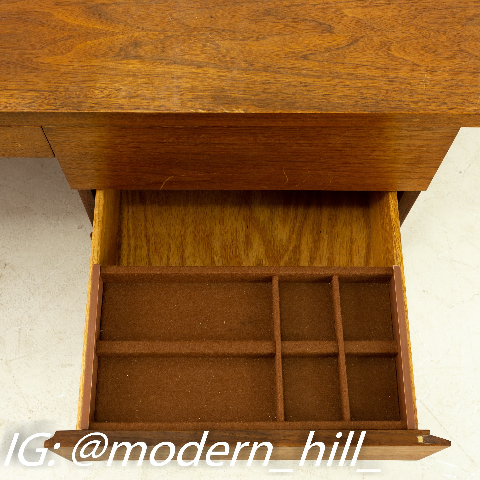 Harvey Probber Mid Century Walnut and Chrome Executive Desk